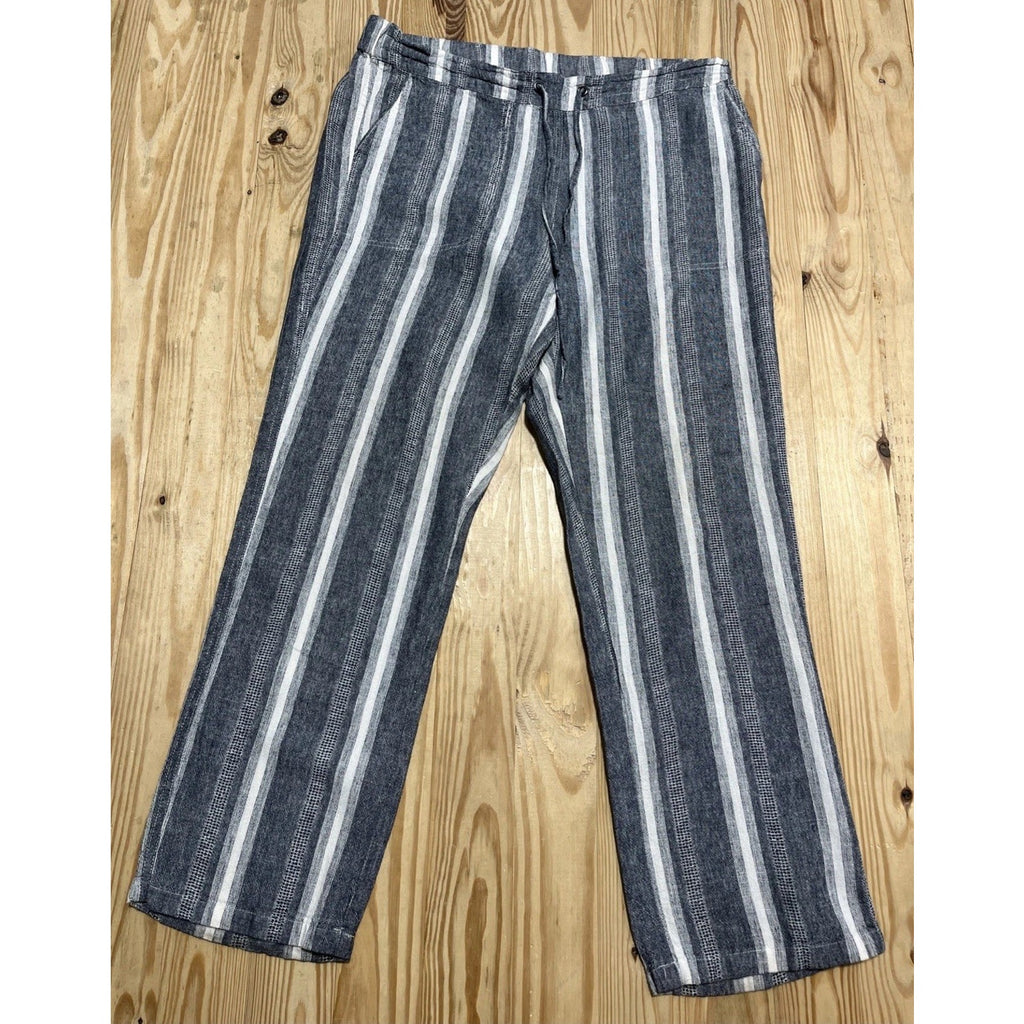 For Cynthia Pants Women PXL Pastel Striped Linen Blend Stretchy