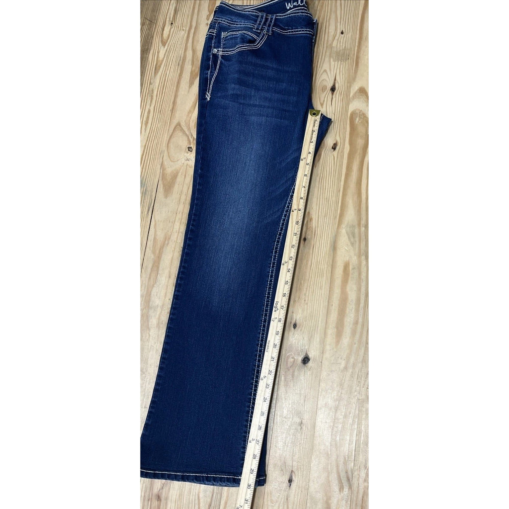 Wallflower Jeans Women’s 17 Boot Cut Blue Thick Stitch Flap Pocket Y2K 36x30