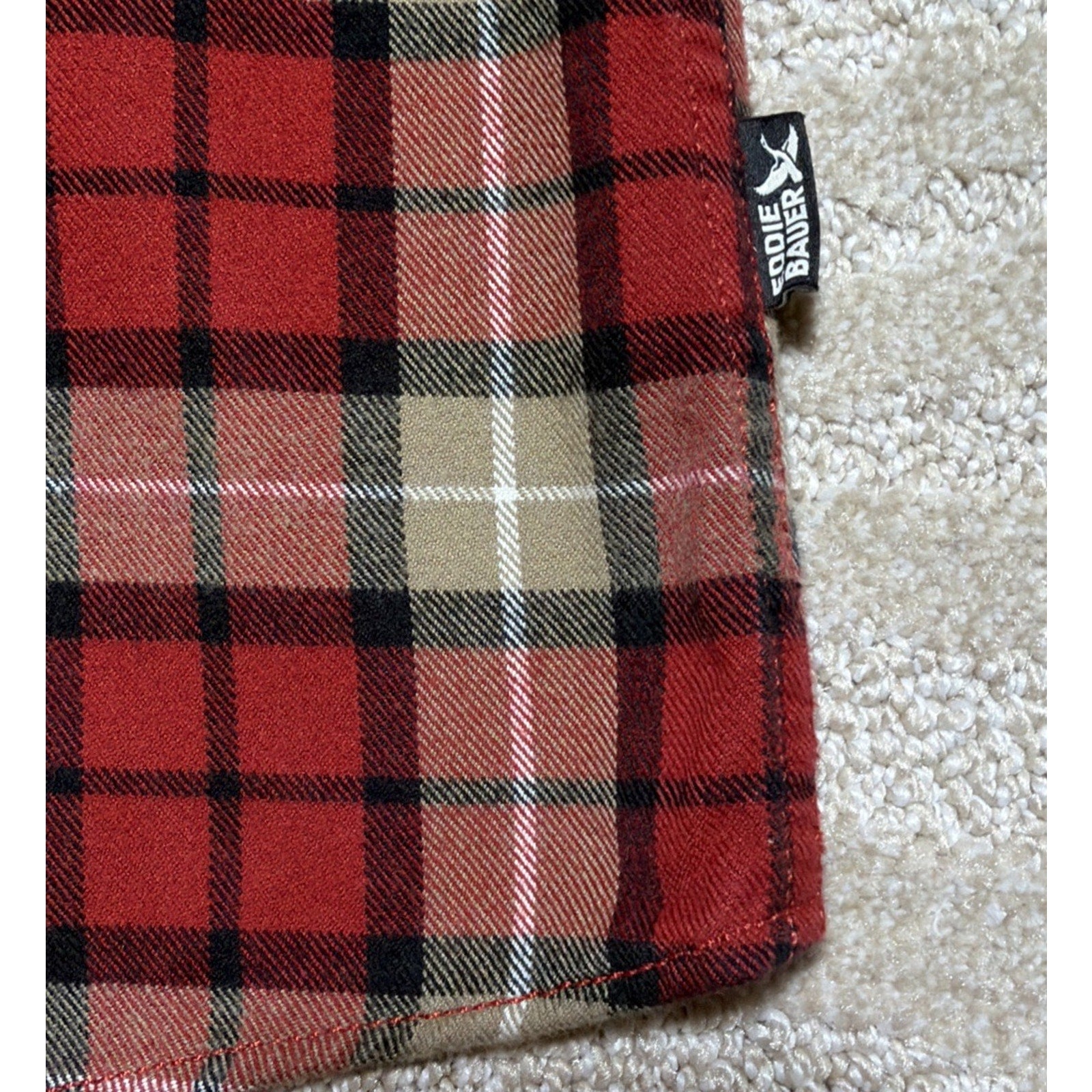 Eddie Bauer Men's Classic Fit Flannel Button Down Shirt Red Plaid Size XL NWOT
