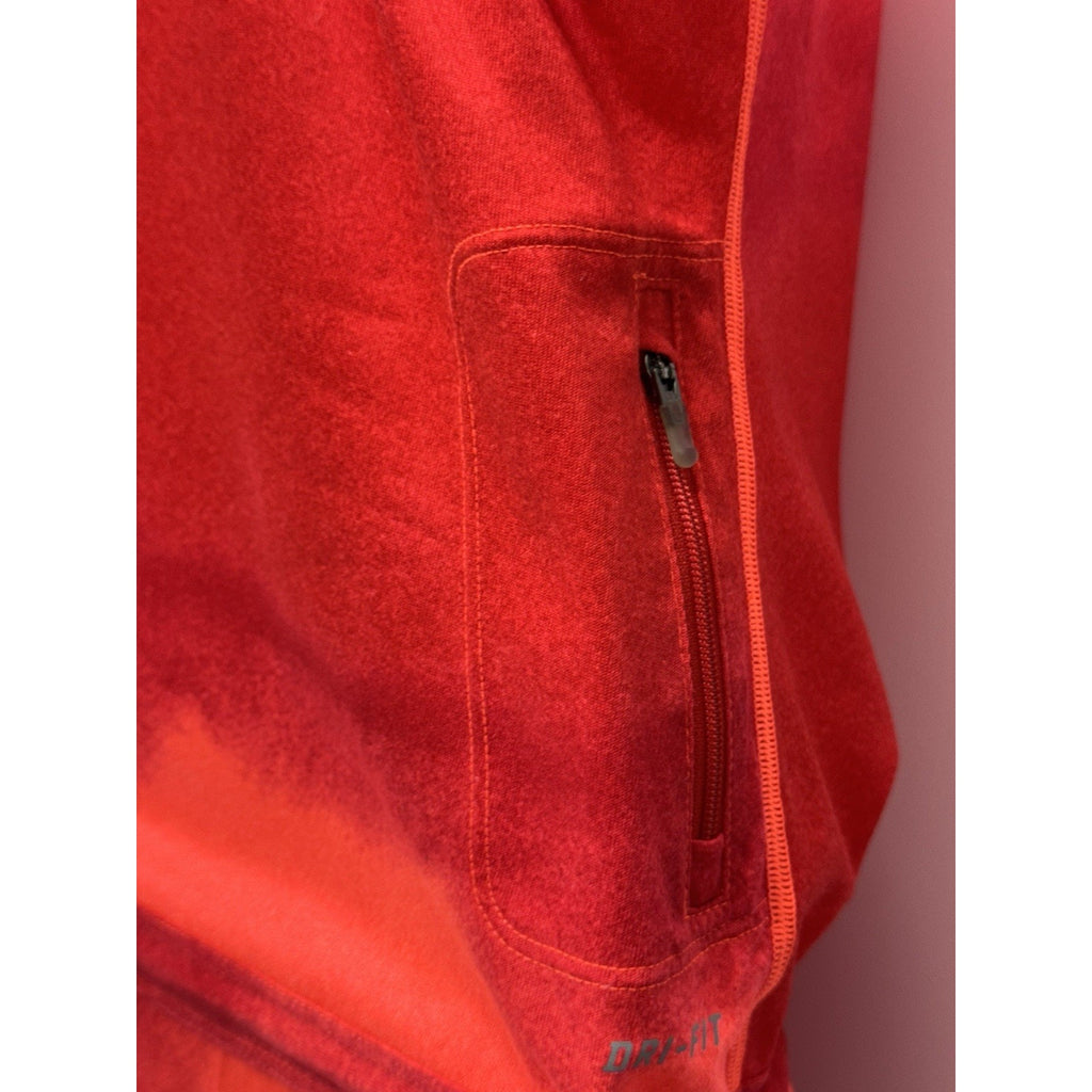 Nike Dri Fit Pink/Red Swim Cover Racer Back Tie Waist Zip Pocket Women’s Size S