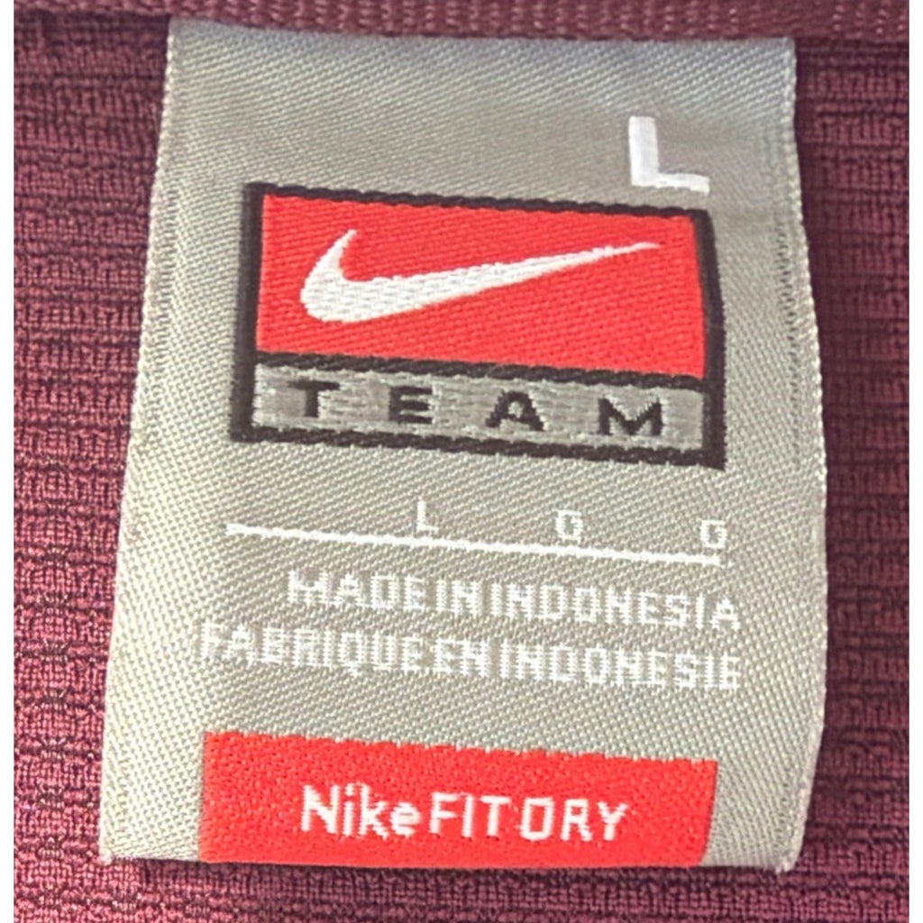 Nike Men's L Team Gameday Training Fit Dry Polo Shirt Embroidered Maroon White
