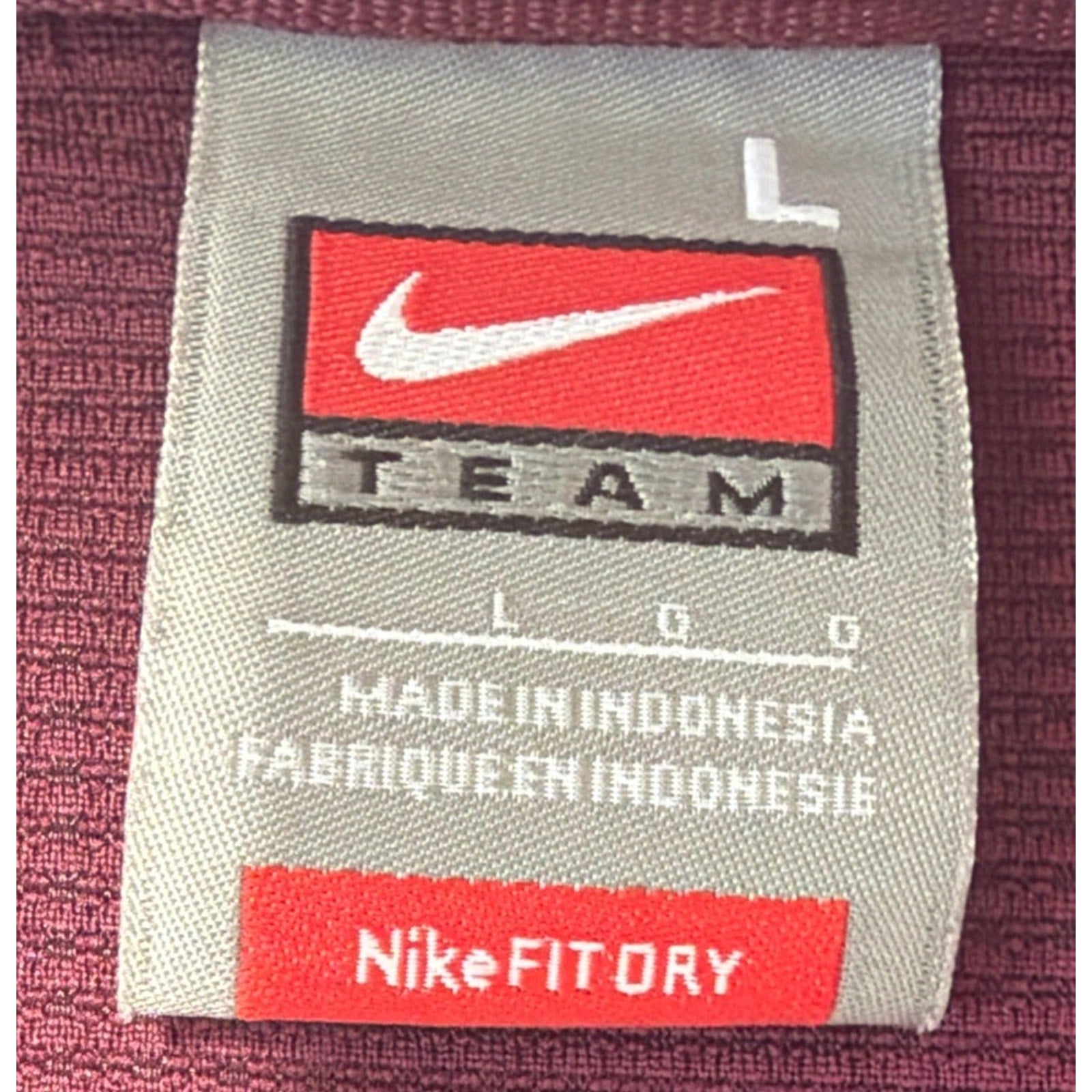 Nike Men's L Team Gameday Training Fit Dry Polo Shirt Embroidered Maroon White