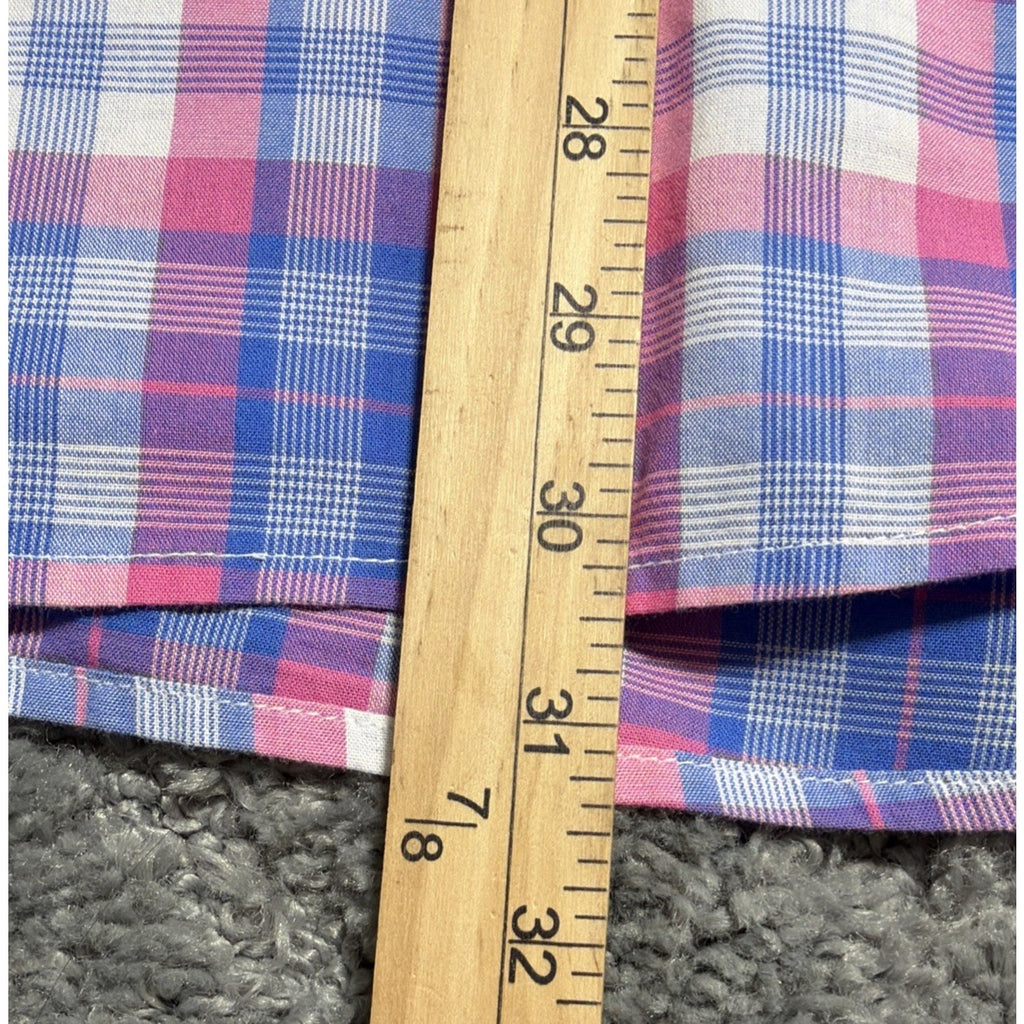 Mens Coastal Cotton LS Button Down Plaid Shirt XL Preppy Casual Beach