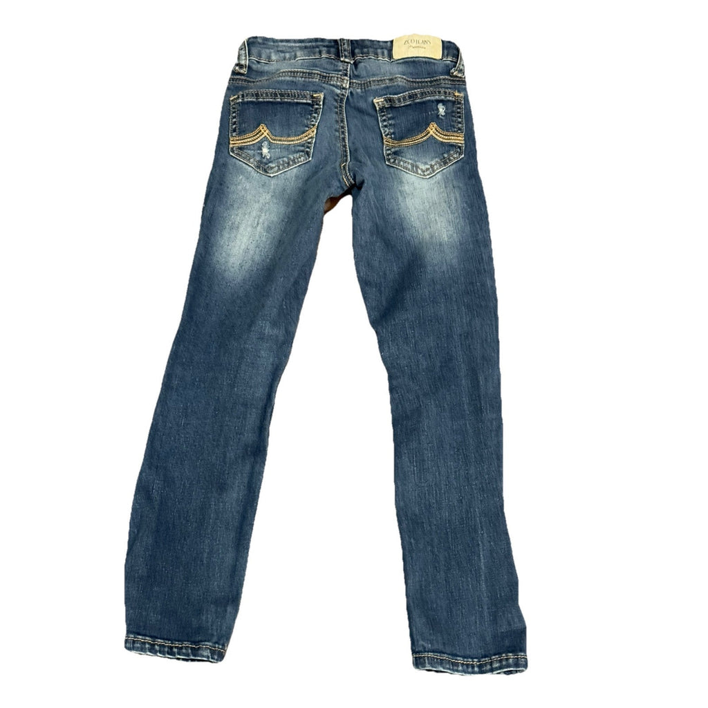 ZCO Jeans Premium Girls size 7 Blue Jeans Distressed Jeans Stretch