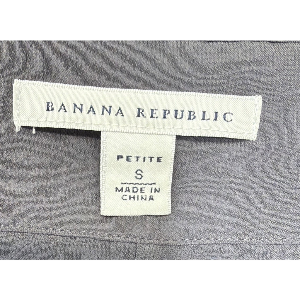 Banana Republic Womens Top SP Gray Solid Blouse Shirt Sleeveless Silk Casual