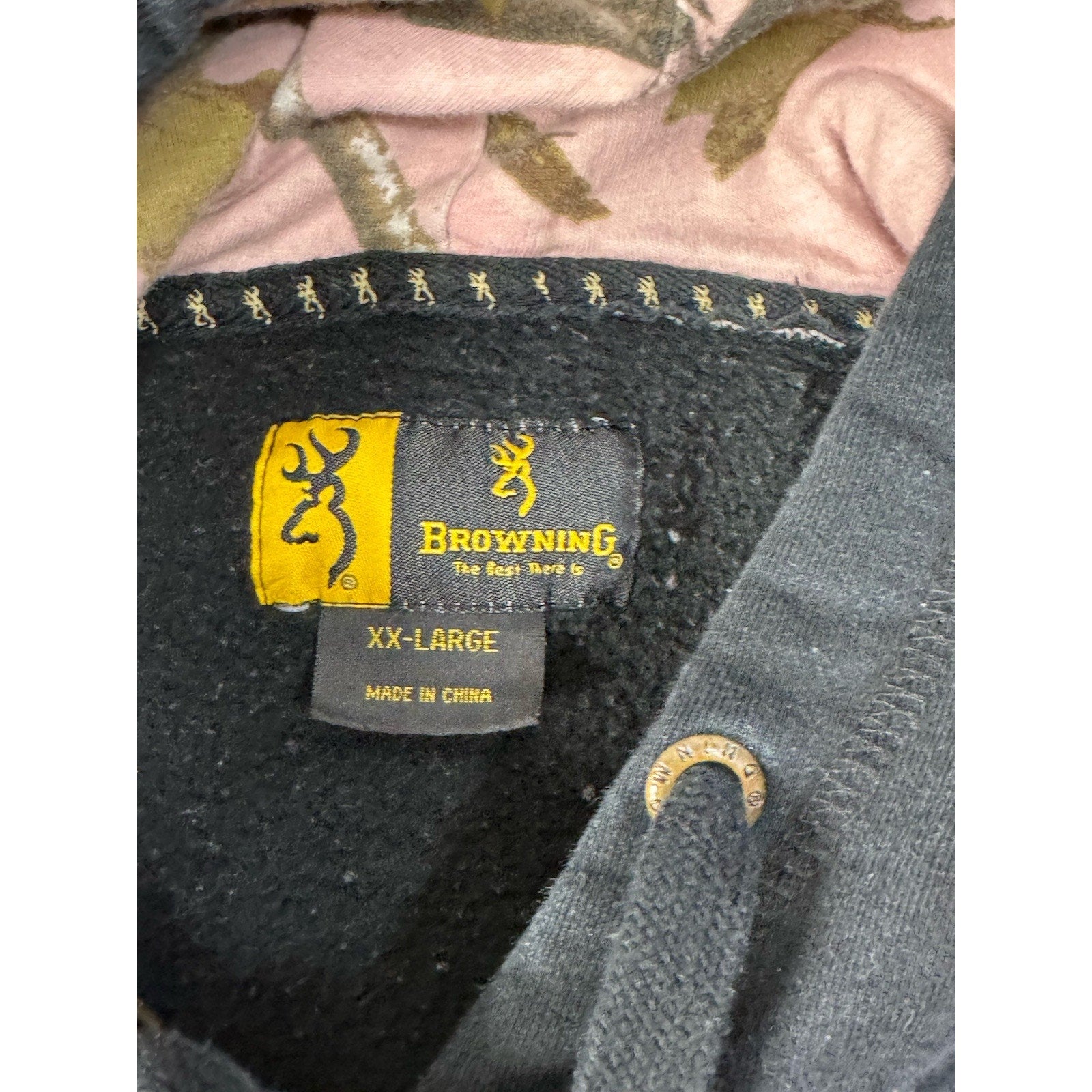 Browning Ladies Black Hoodie - Realtree Pink Camo Buckmark Sweatshirt Camouflage