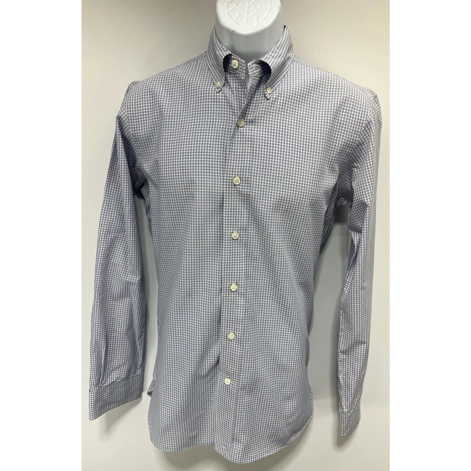 Ralph Lauren Men's Blue/White Plaid Long Sleeve Button Down Shirt Size Small