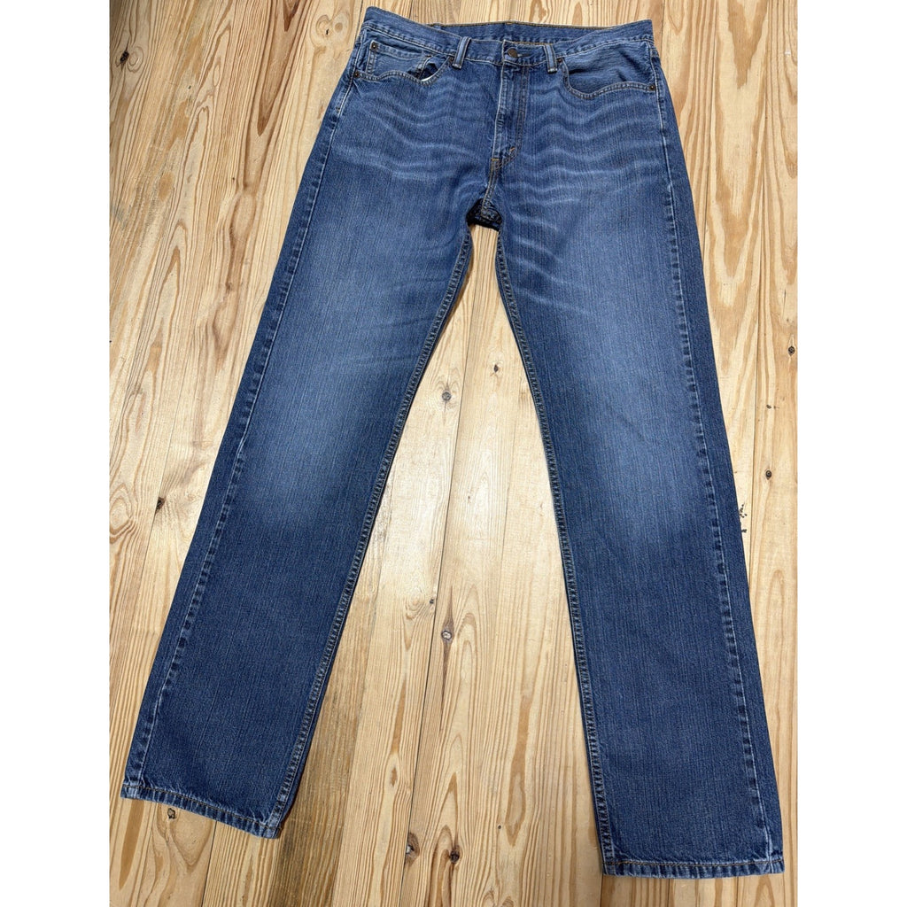 Levis 505 Jeans Mens 36X36 Blue Denim Medium Wash Slim Fit Casual Preppy