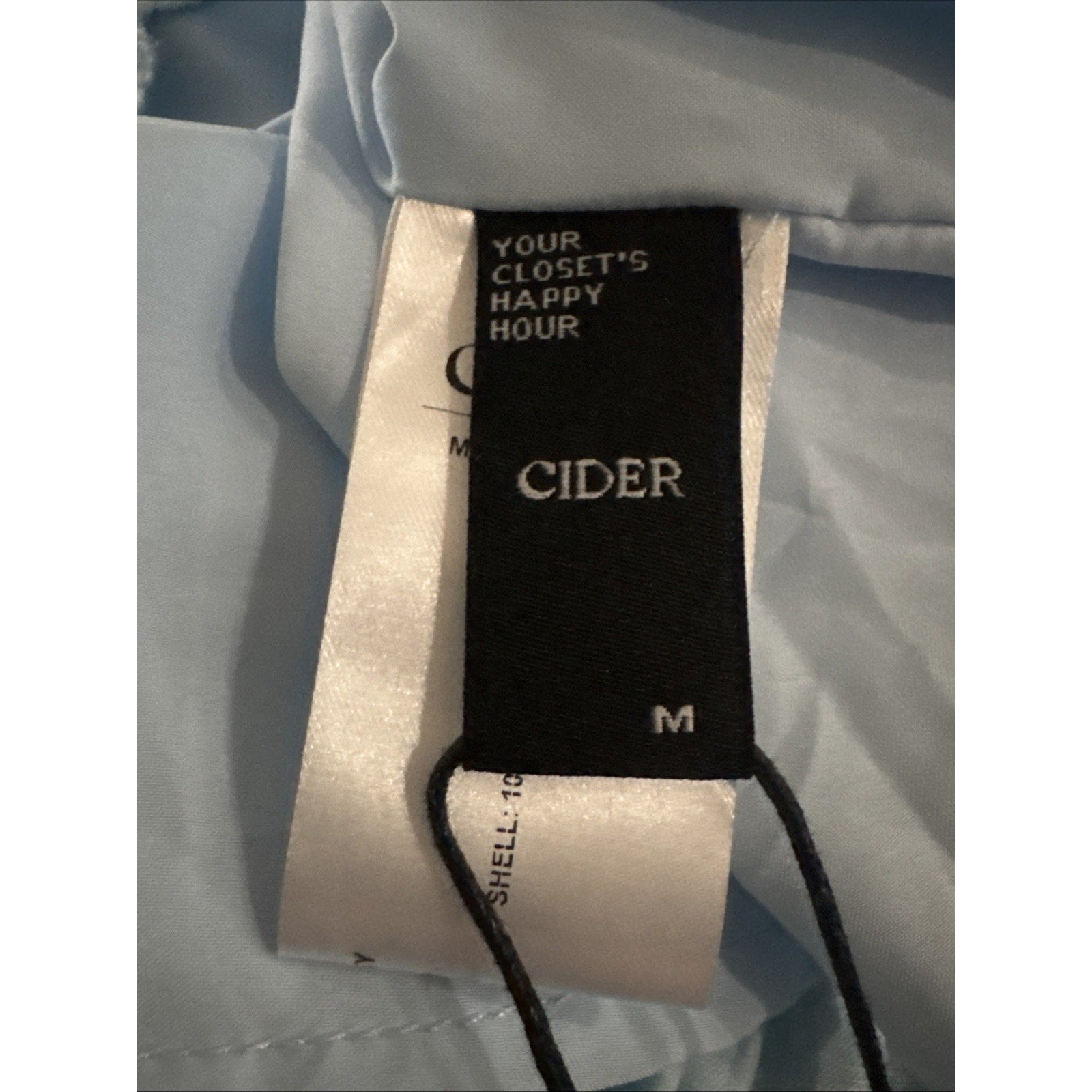 Cider Blue Eyelet Babydoll Mini Dress Tie Shoulder Cottagecore NWT Women M