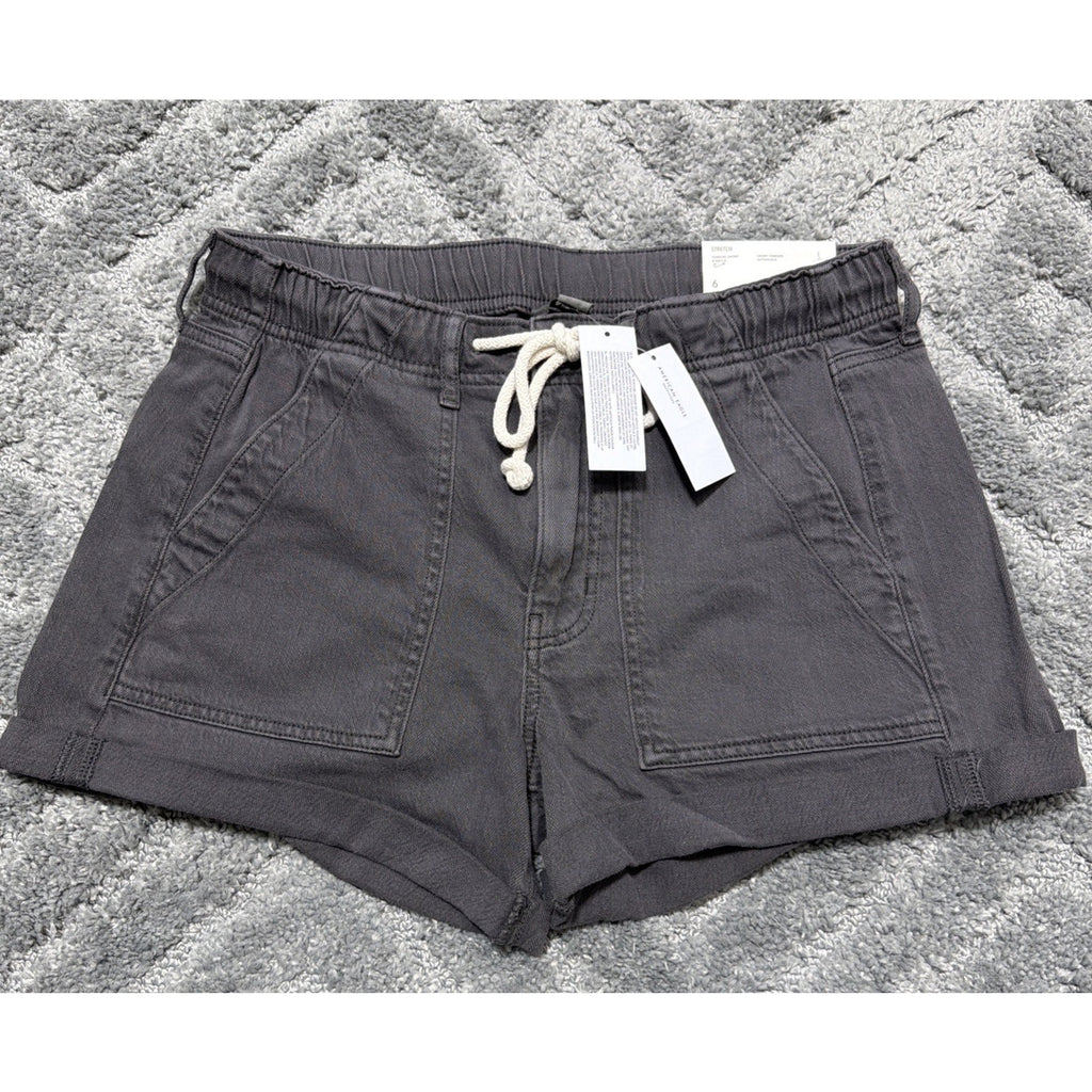 American Eagle Low Rise Denim Tomgirl Gray Shorts Womens Sz 6 New