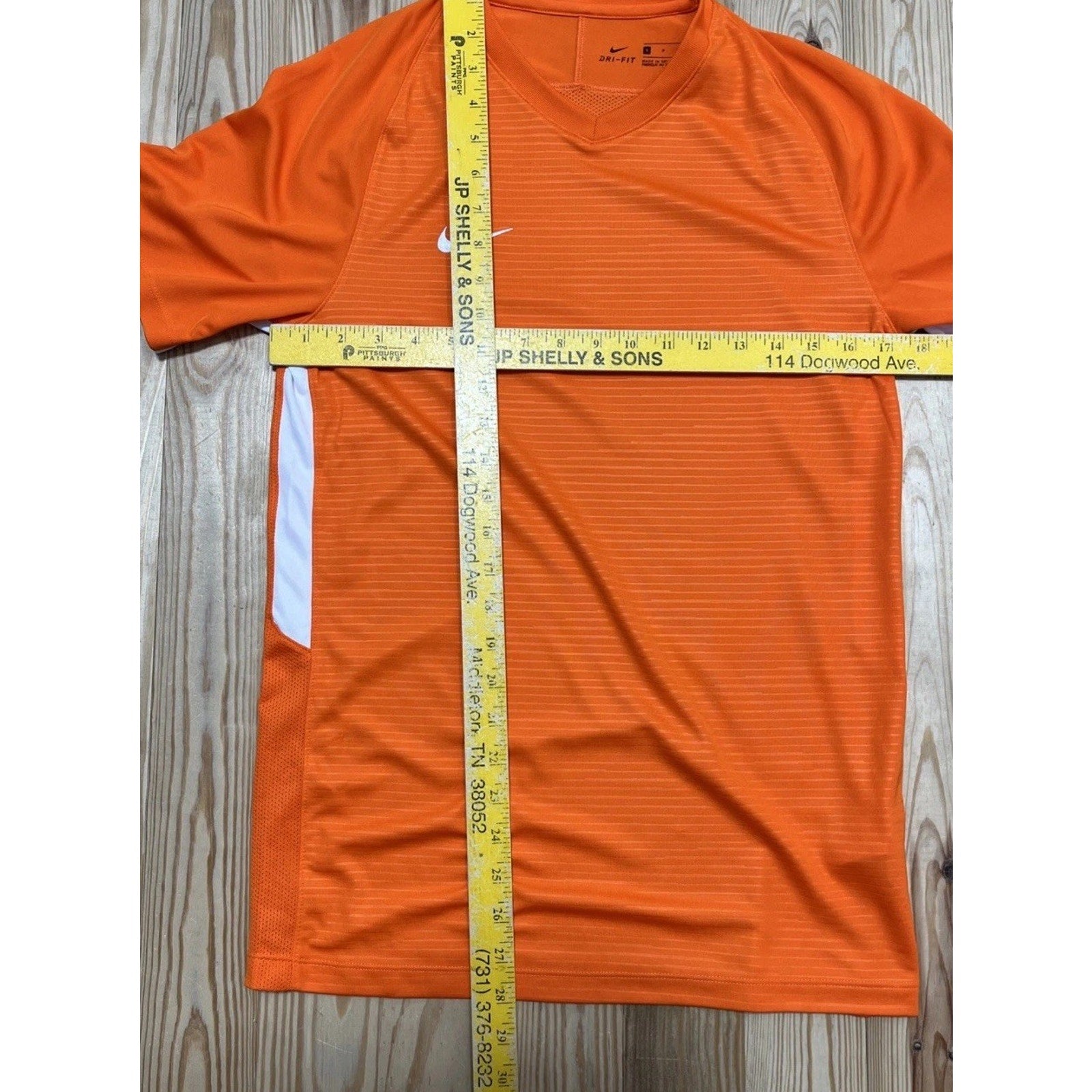 Nike Tiempo Premier Short Sleeve Soccer Jersey Men's Small Orange White
