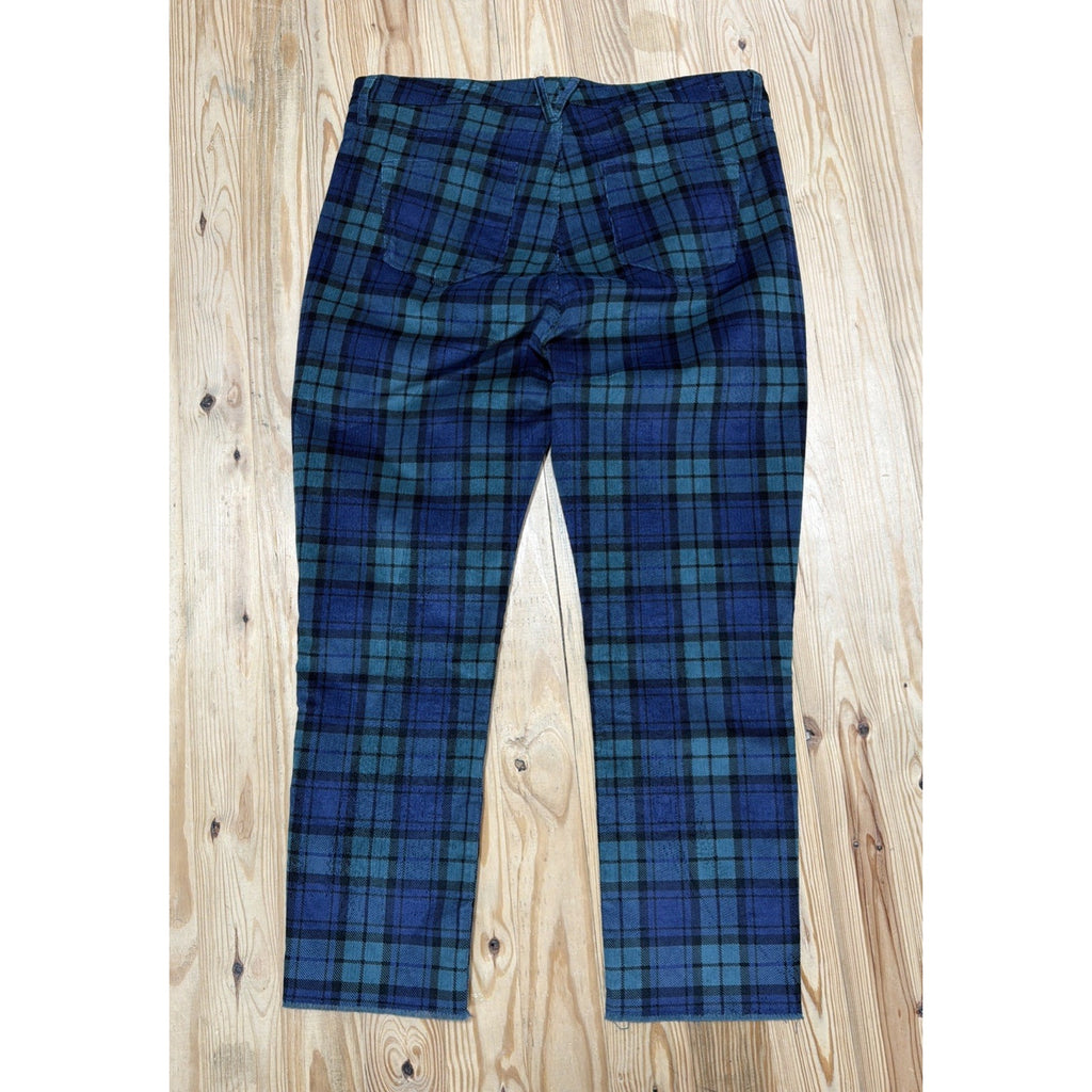 Vineyard Vines Womens 33 Tartan Check Straight Corduroy Plaid Raw Hem Pants New
