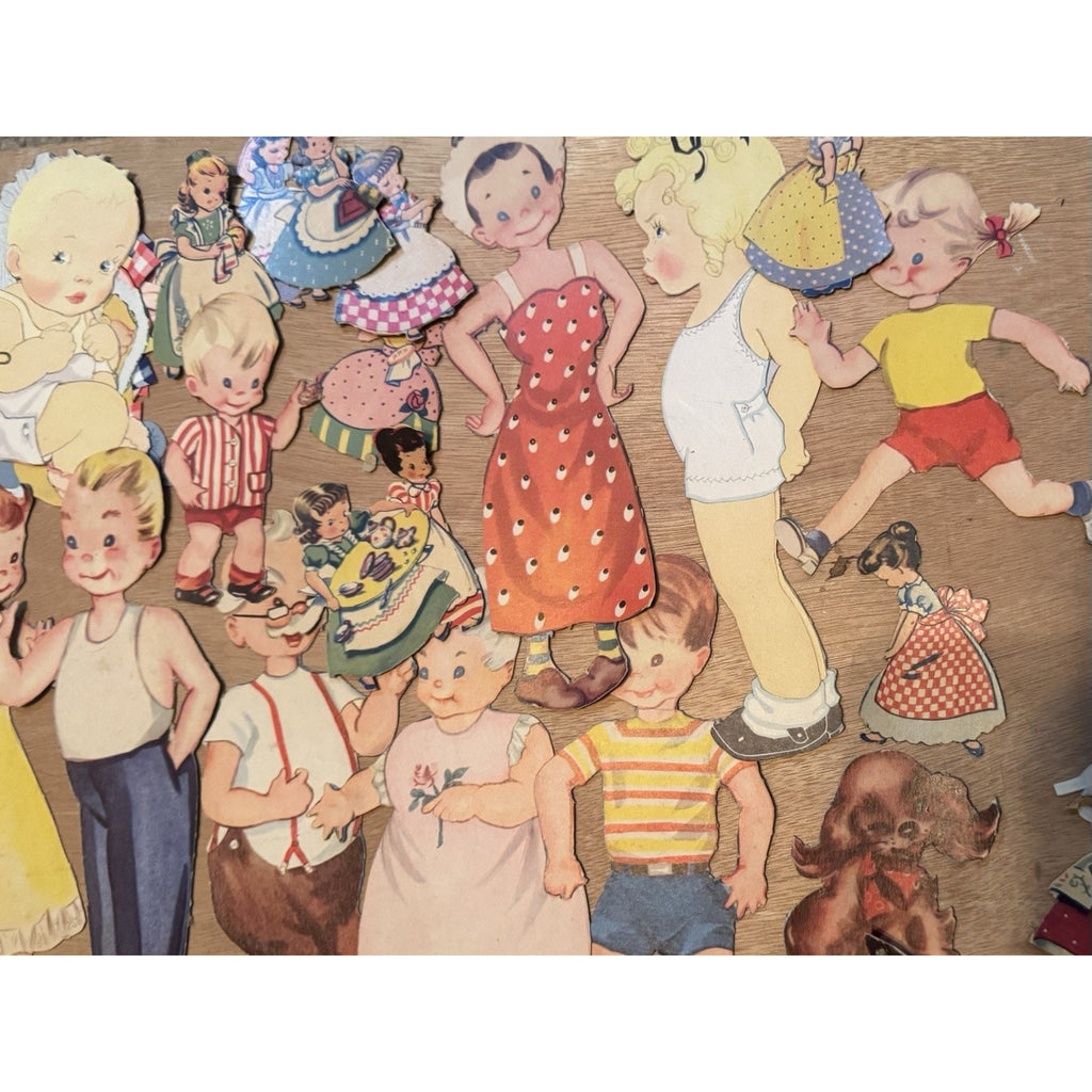 Huge Vintage Paper Dolls Lot 1930s 40s 50s Dolls Clothes Outfits Ephemera 100+