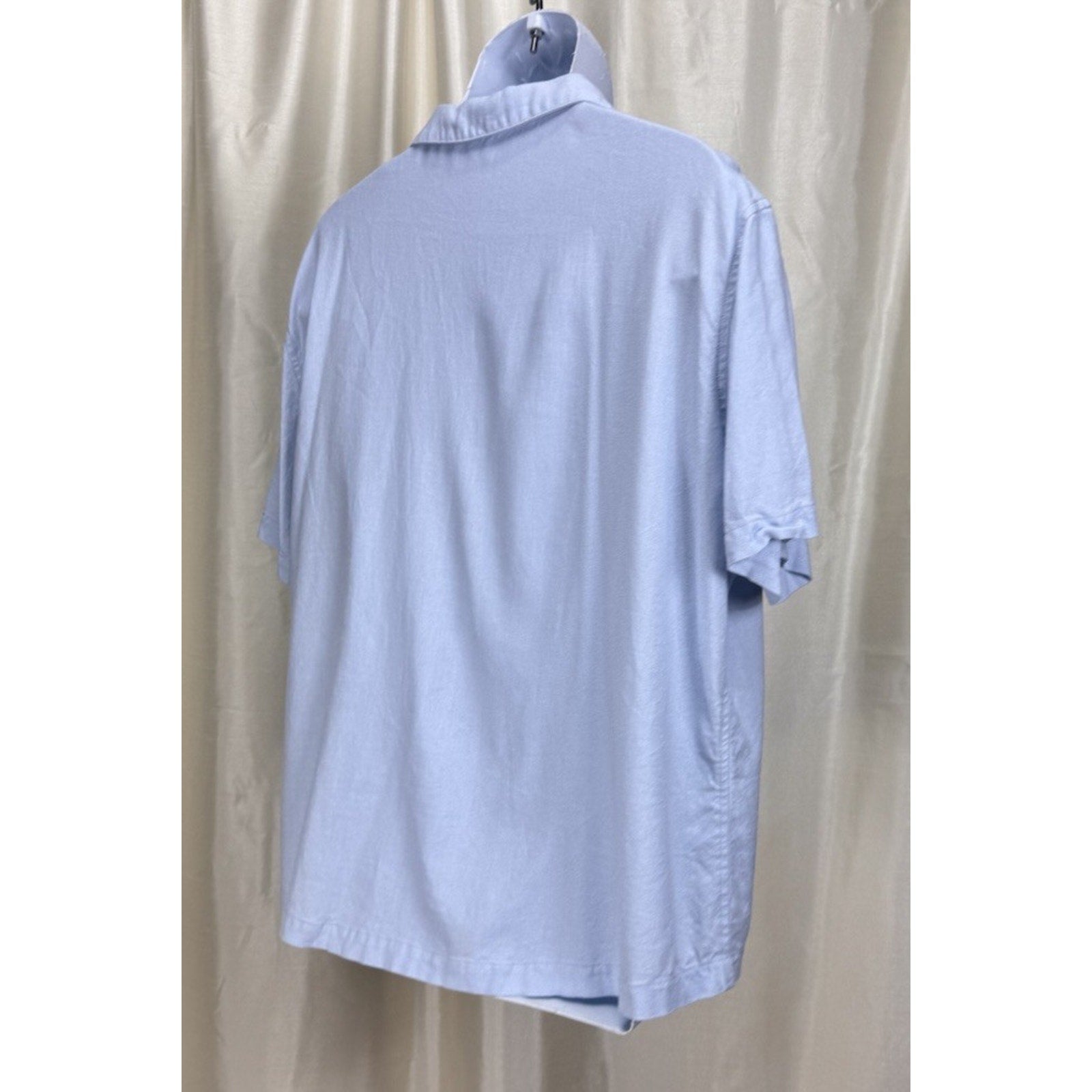 COOFANDY MEN'S BLUE SIZE XL CASUAL SHORT SLEEVE LINEN BLEND BEACH SHIRT