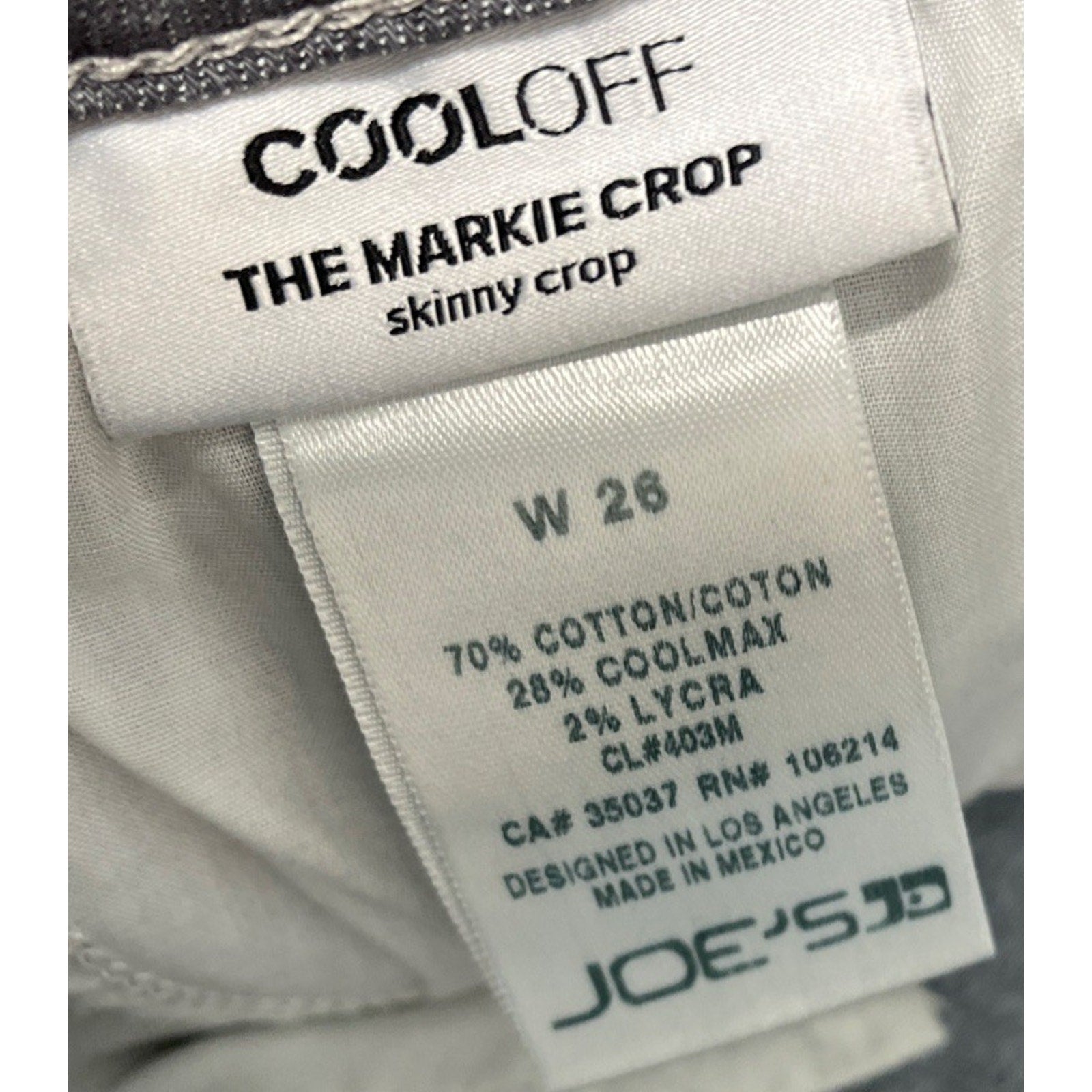 NWT Joe’s Jeans Justina The Markie Crop Skinny Crop Cool off Jeans Sz 26