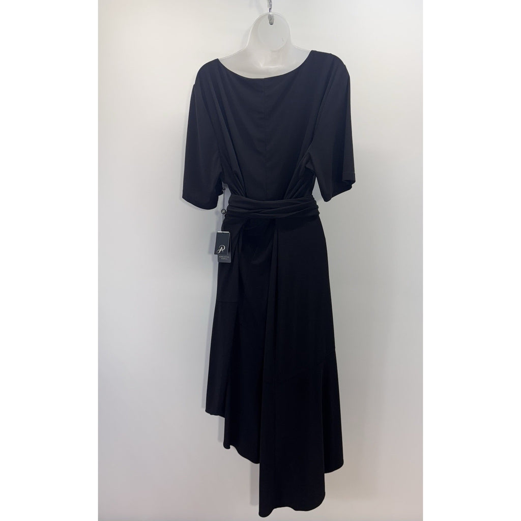 Adrianna Papell Black High Low Short Sleeve Belted Dress Women’s Size 20W NWT