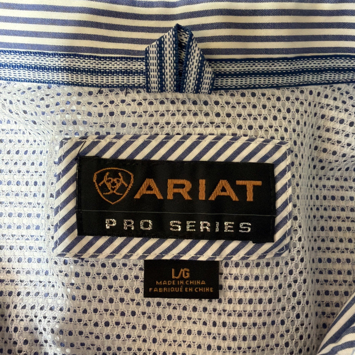Ariat PRO Disinfecting Services Men's L Dayne Striped Long Sleeve Shirt NWOT