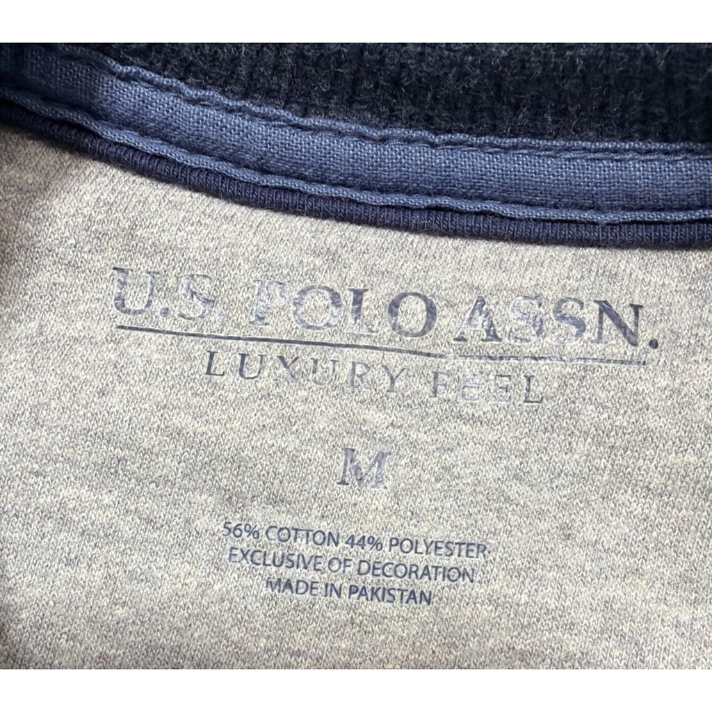U.S. Polo Assn. | Classic Heather Navy Logo Soft Fleece Pullover Men Size M New
