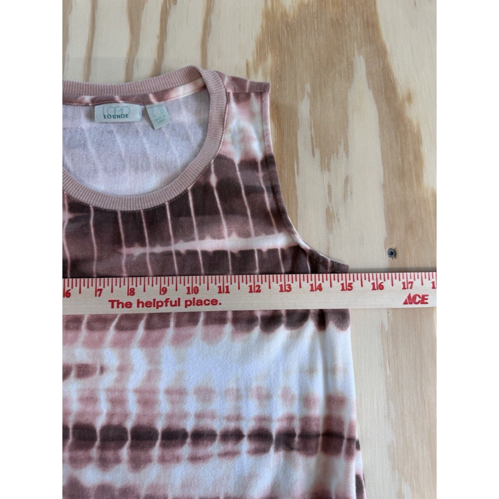 LOGO Lounge Tie Dye Dress Womens Small Sleeveless Pink Brown Swing Casual Pocket