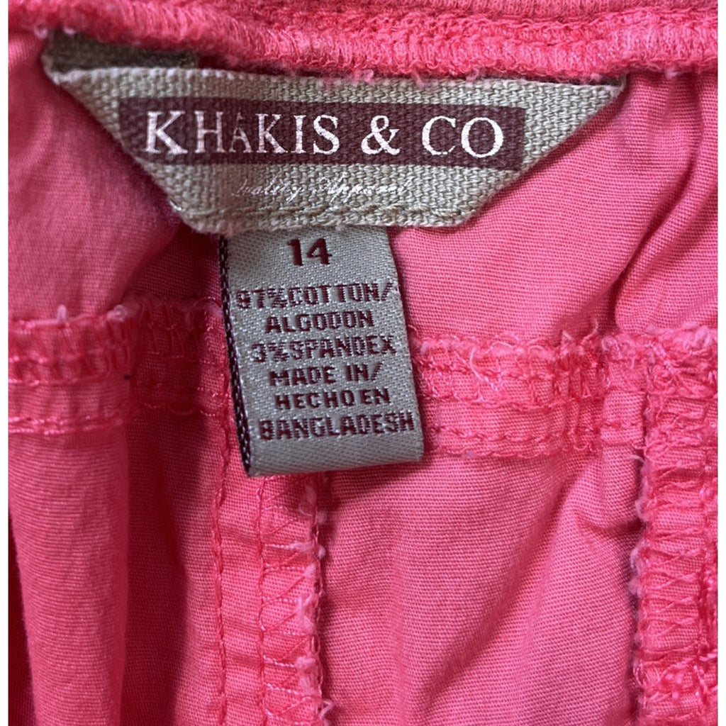 Khakis Co Shorts Womens Size 14 Stretch Chino Drawstring Pocket Casual Ladies