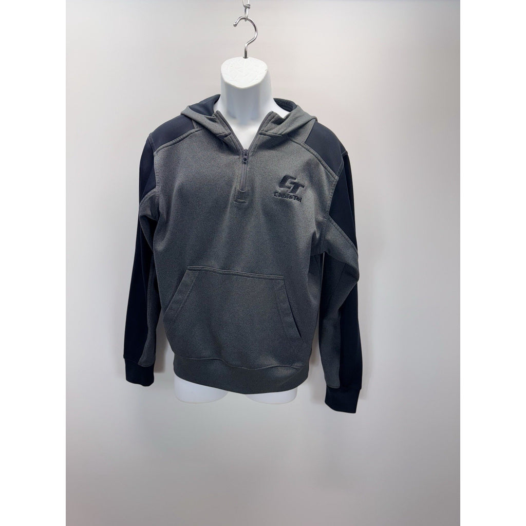 Sport Tech 1/4 Zip Pullover Men’s Medium Hoodie Color Block Gray/Black Cabletel