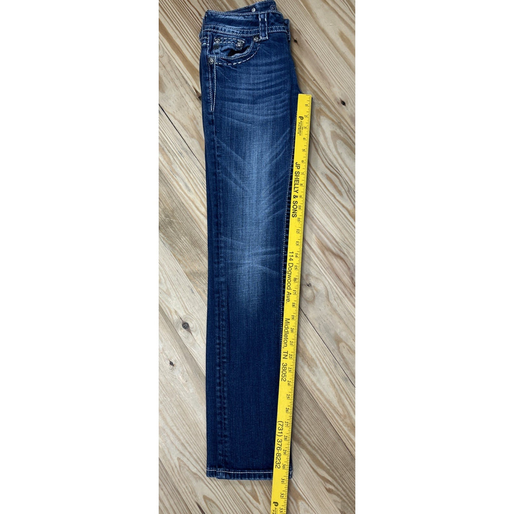 Miss Me Women’s Leather Shadow Wings Low Rise Skinny Jeans Size 27