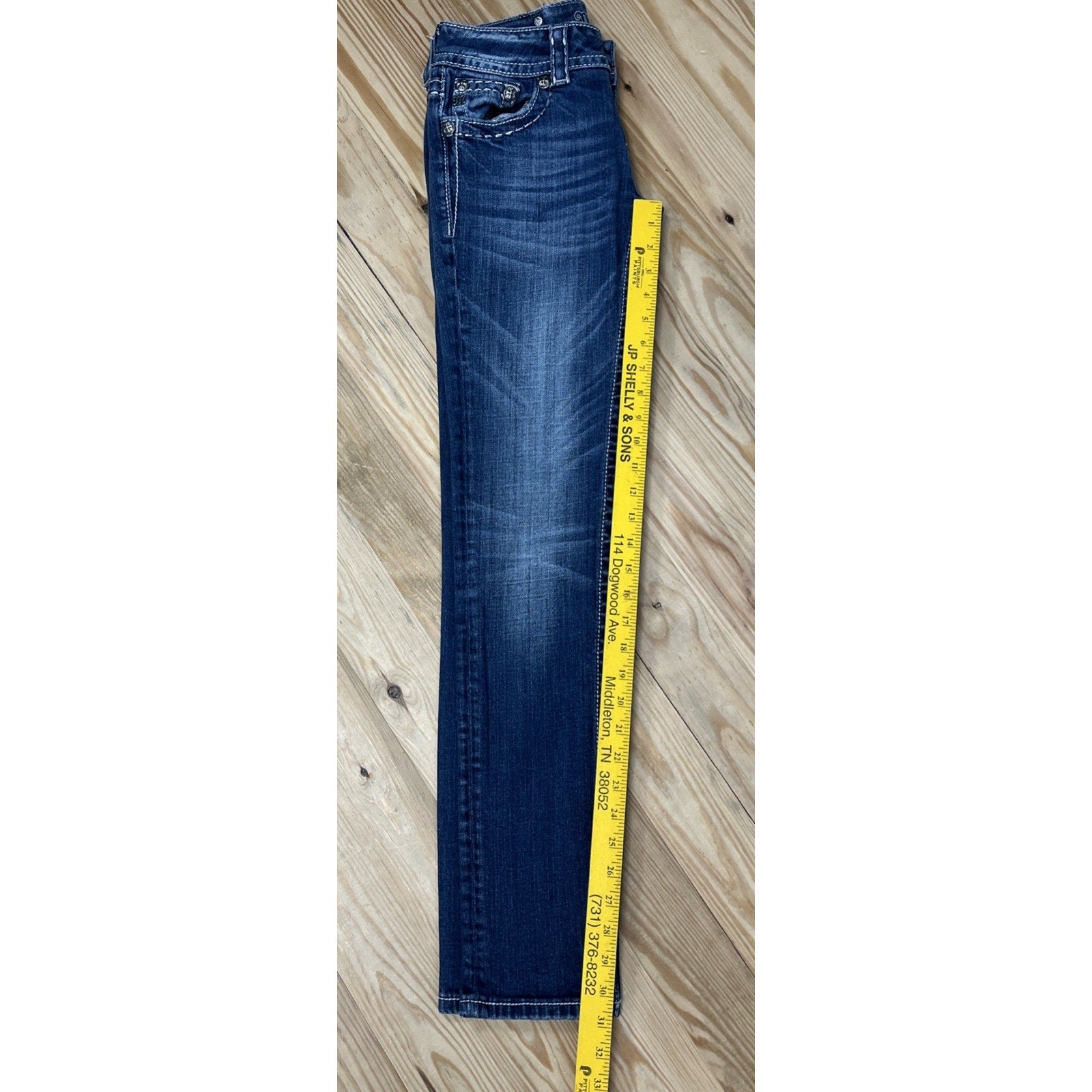 Miss Me Women’s Leather Shadow Wings Low Rise Skinny Jeans Size 27