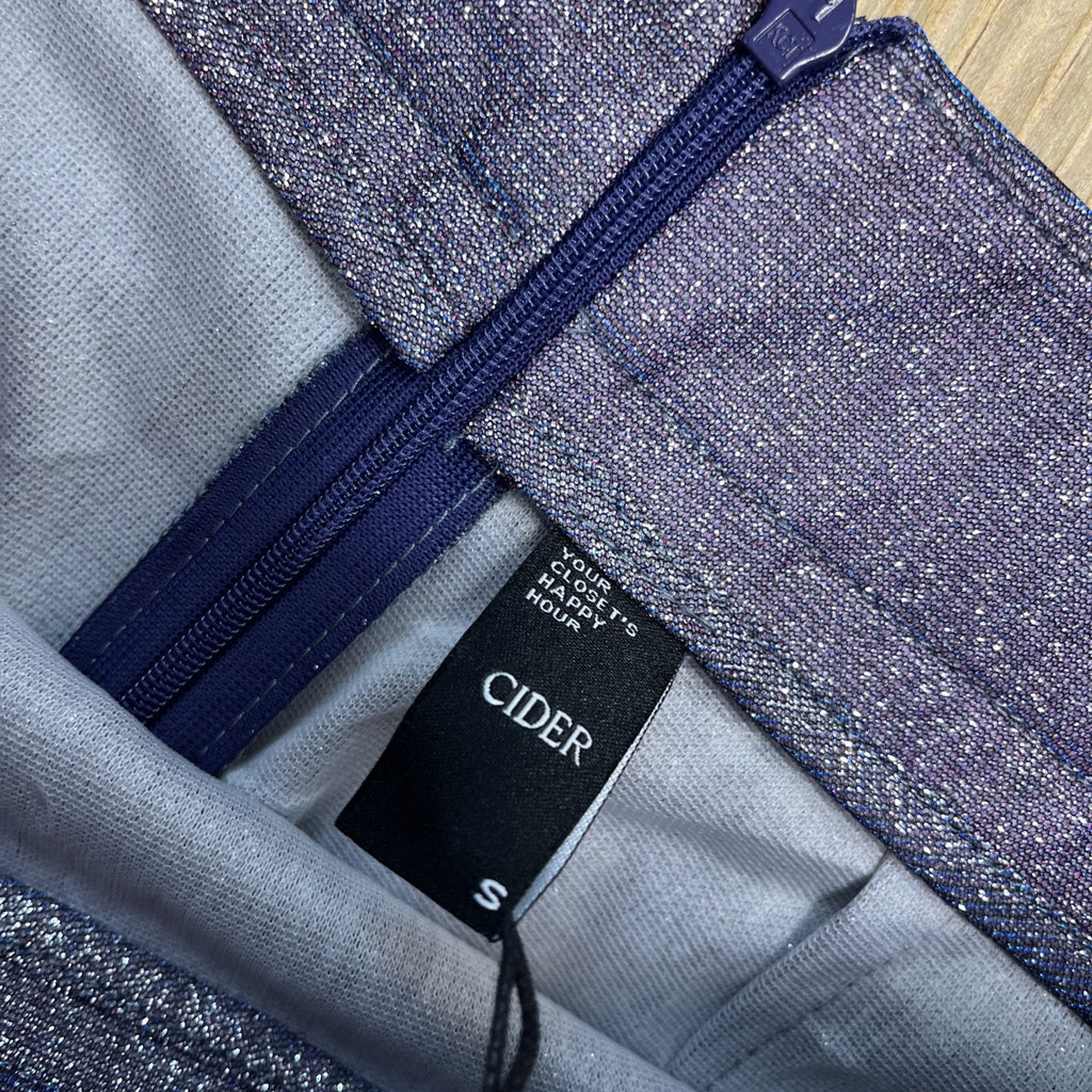 Cider Glitter High Waist Asymmetrical Hem Short Skirt Size Small