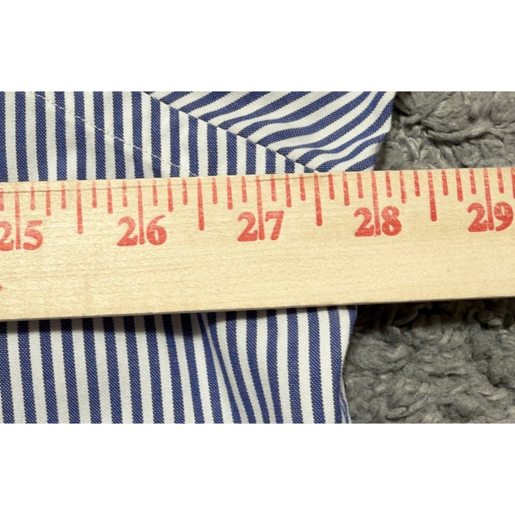Ralph Lauren Mens Size 2XL 18 / 46 Striped Oxford Shirt Blue 100% Cotton