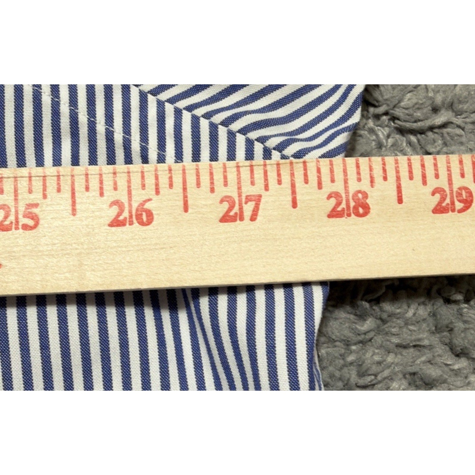Ralph Lauren Mens Size 2XL 18 / 46 Striped Oxford Shirt Blue 100% Cotton