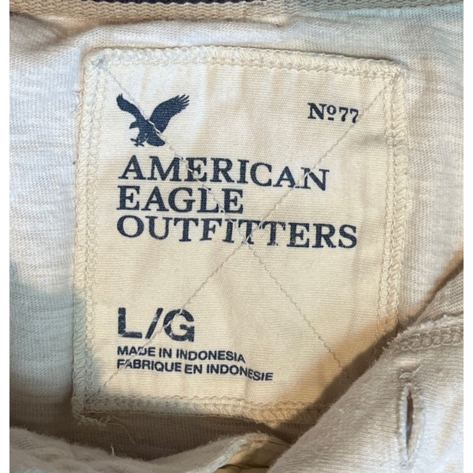 American Eagle Polo Shirt Relaxed Fit Short Sleeve Vintage Wash 100% cotton L