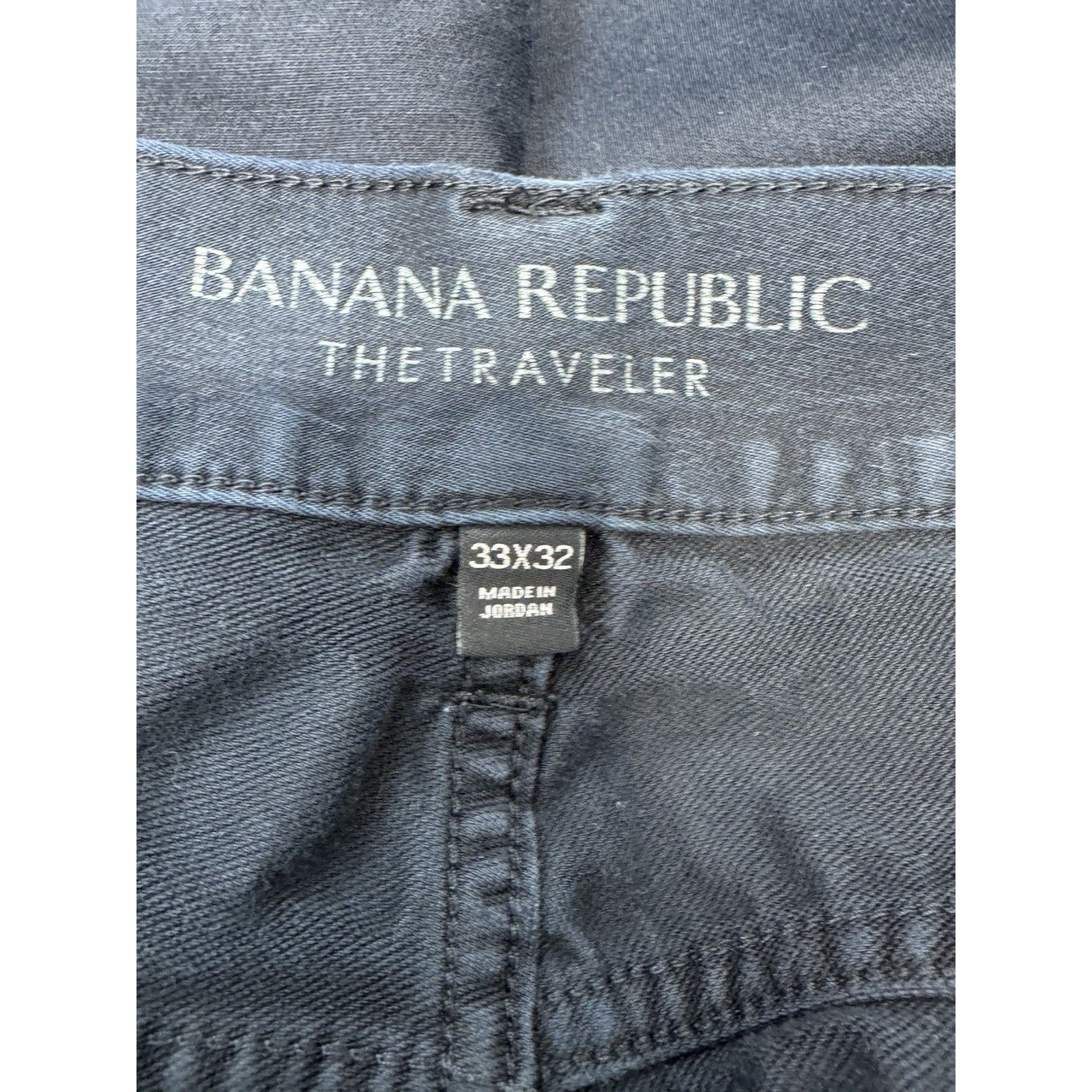 Banana Republic Black Denim Traveler Athletic Slim Fit Stretch Men’s Size 33X32