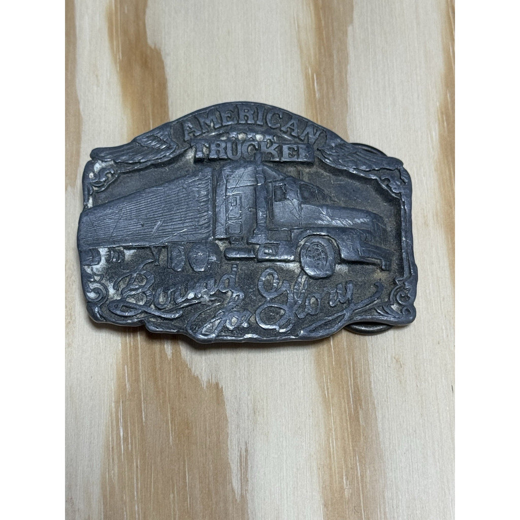 Siskiyou Buckle Co American Trucker Belt Buckle Big Rig Semi Truck Pewter USA