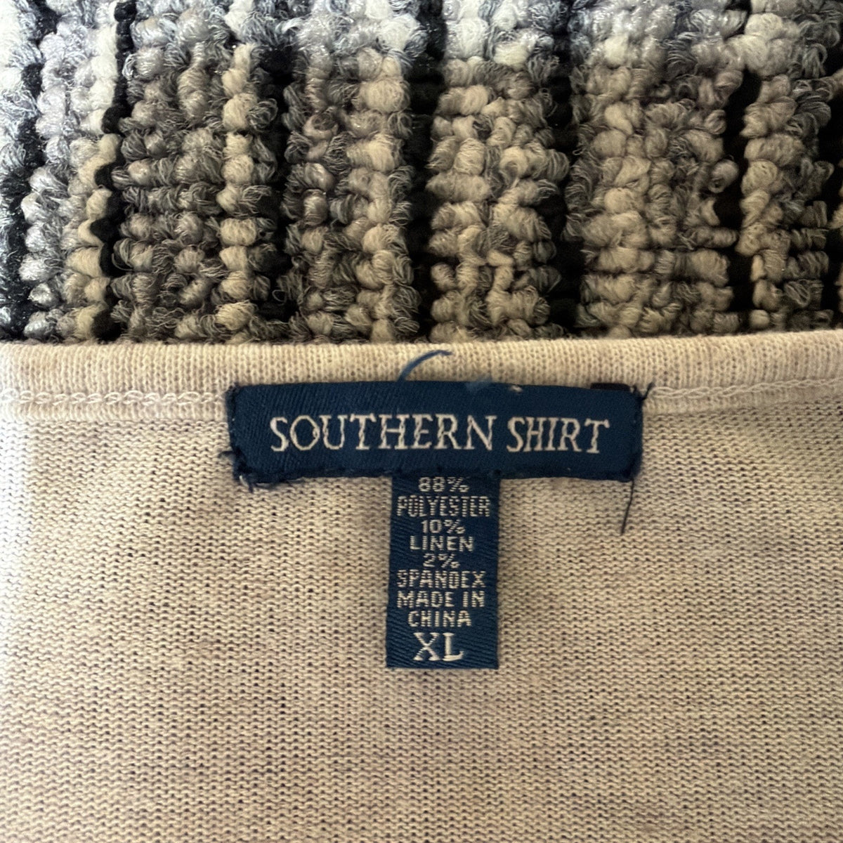 Southern Shirt Co Tank Top Womens Size XL Heather Tan Knit Linen Blend Stretch