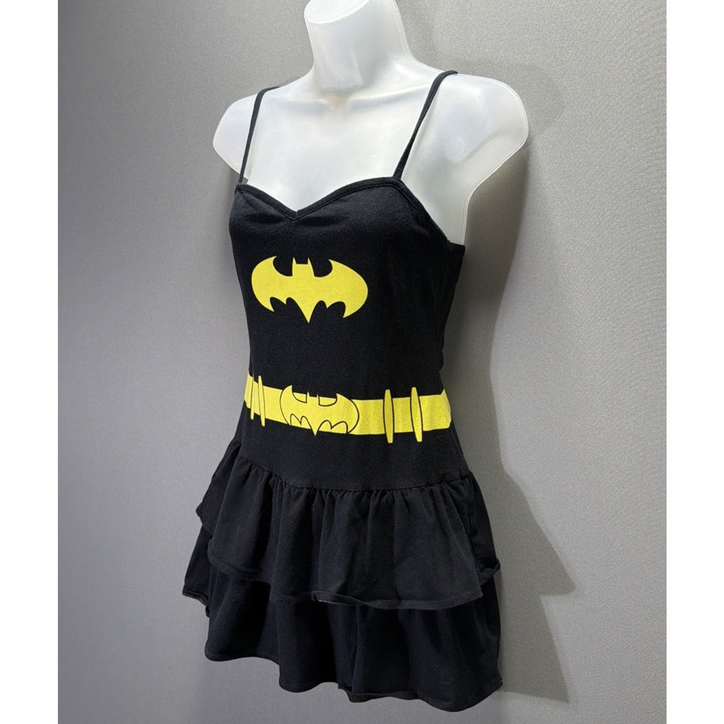 Vintage Batman DC COMICS BAT WOMAN Black & Yellow Cosplay Dress Women's Size M