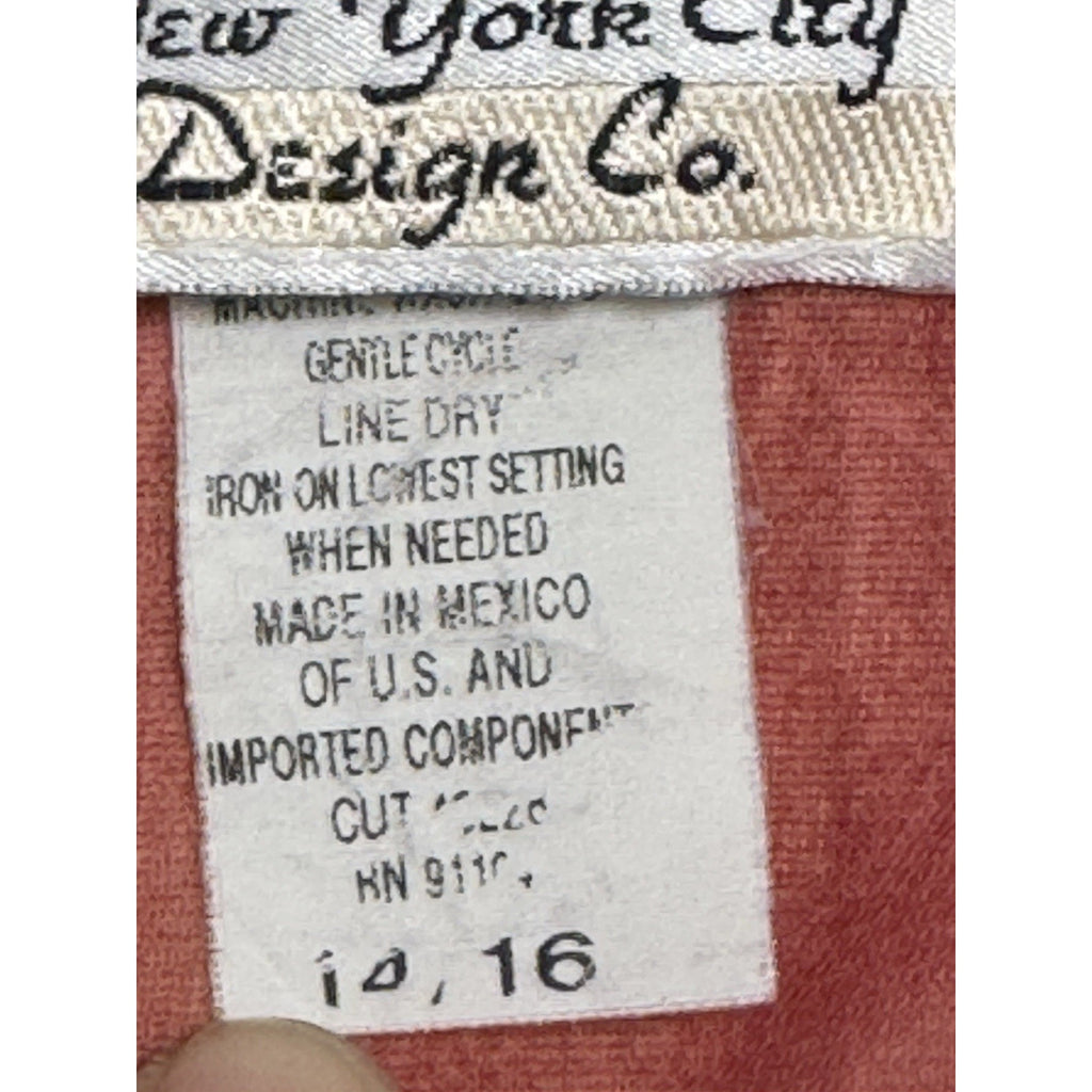 New York City Design Co Women’s Hot Pink Sheer Floral Button Up Size 14/16