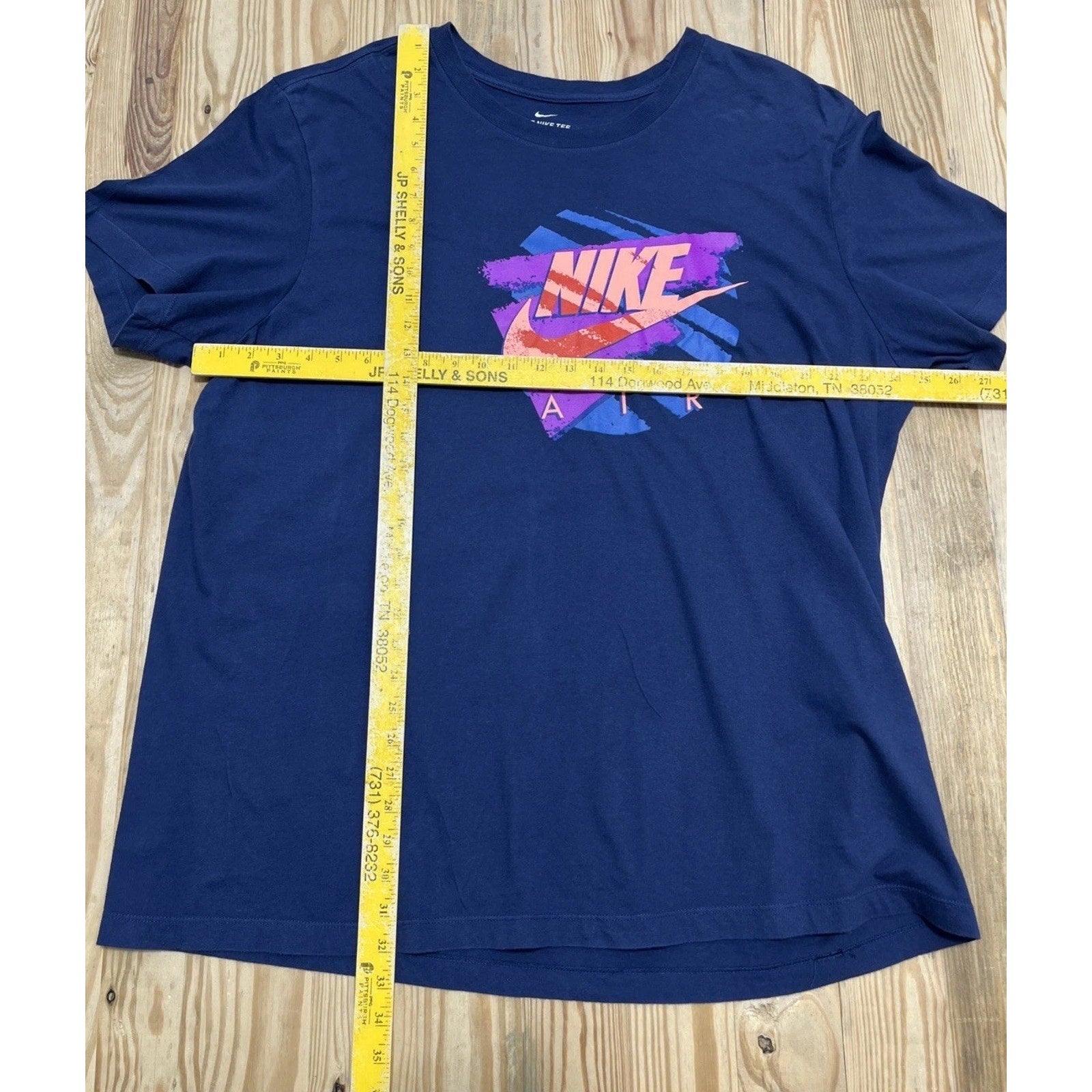 Nike Air Shirt Adult 2XL Big Bright Colorful Logo Mens XXL Blue Tee