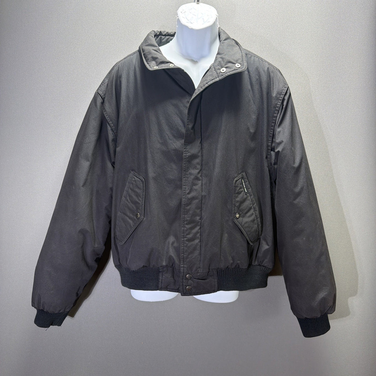 Vintage 80s Members Only Cafe Racer Jacket Mens Size 46 Black Quilted
