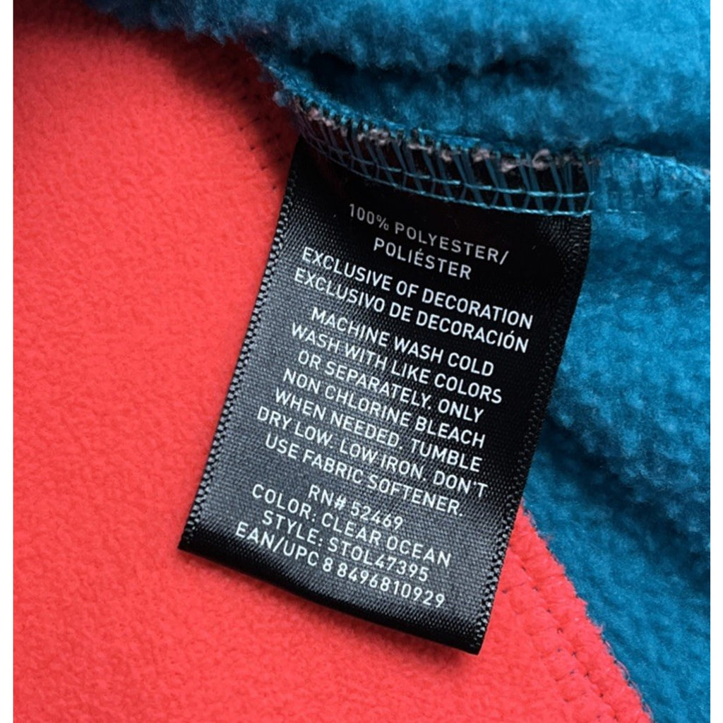 Swiss Tech Women’s Full Zip Hoodie Jacket Blue Pink Waffle Fleece Large M