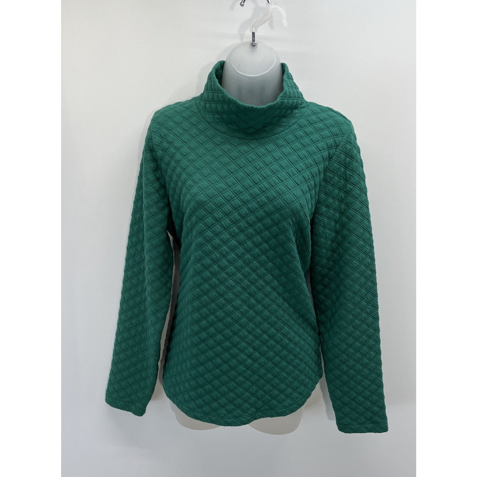 J. CREW | Women's M Emerald Green Quilted Mock turtleneck Top