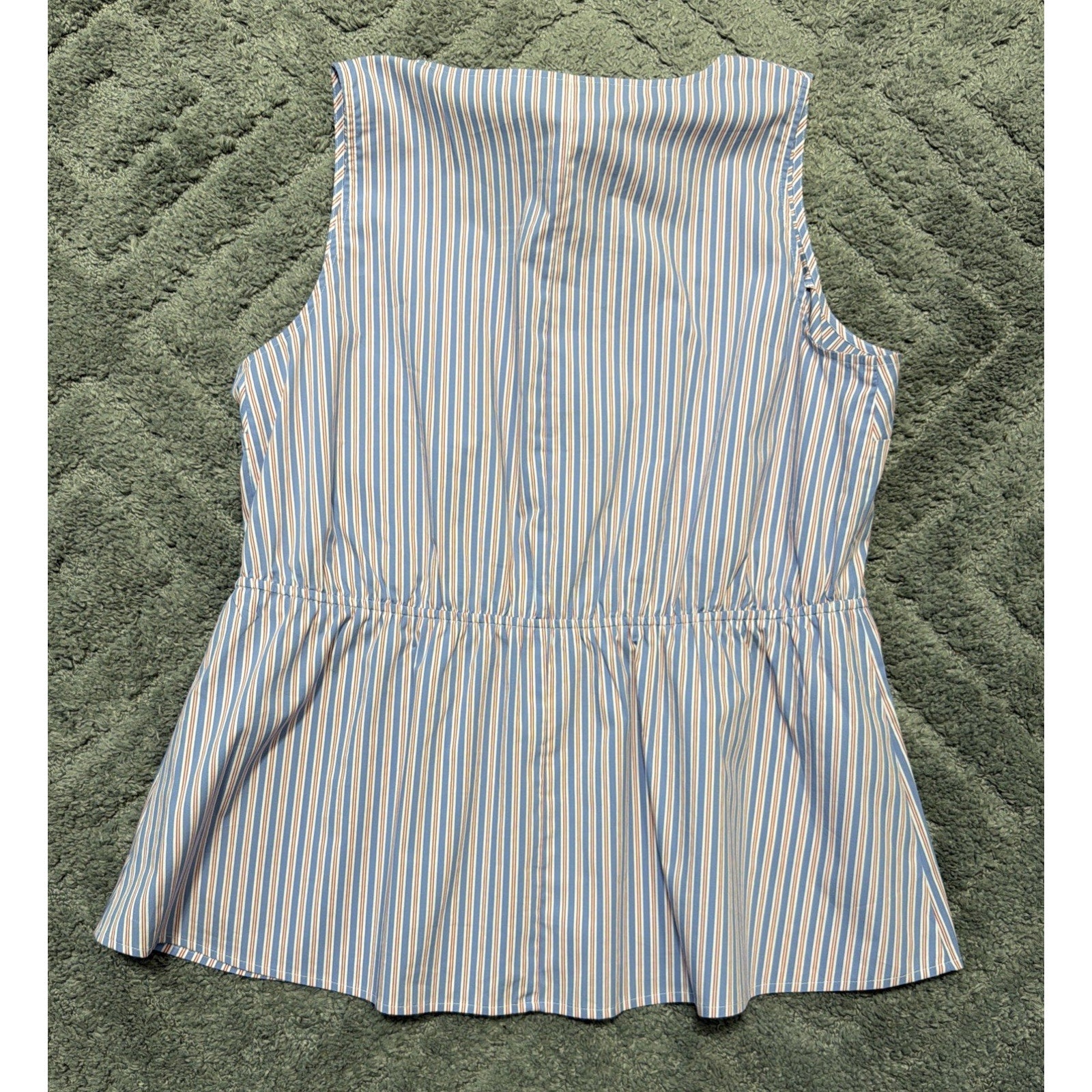 New Lane Bryant Multicolor Stripe Peplum Sleeveless Blouse Tank Top Size 18