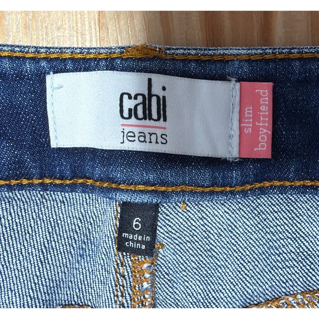 Cabi Patchwork Slim Boyfriend Denim Jeans Women's Size 6 33x31