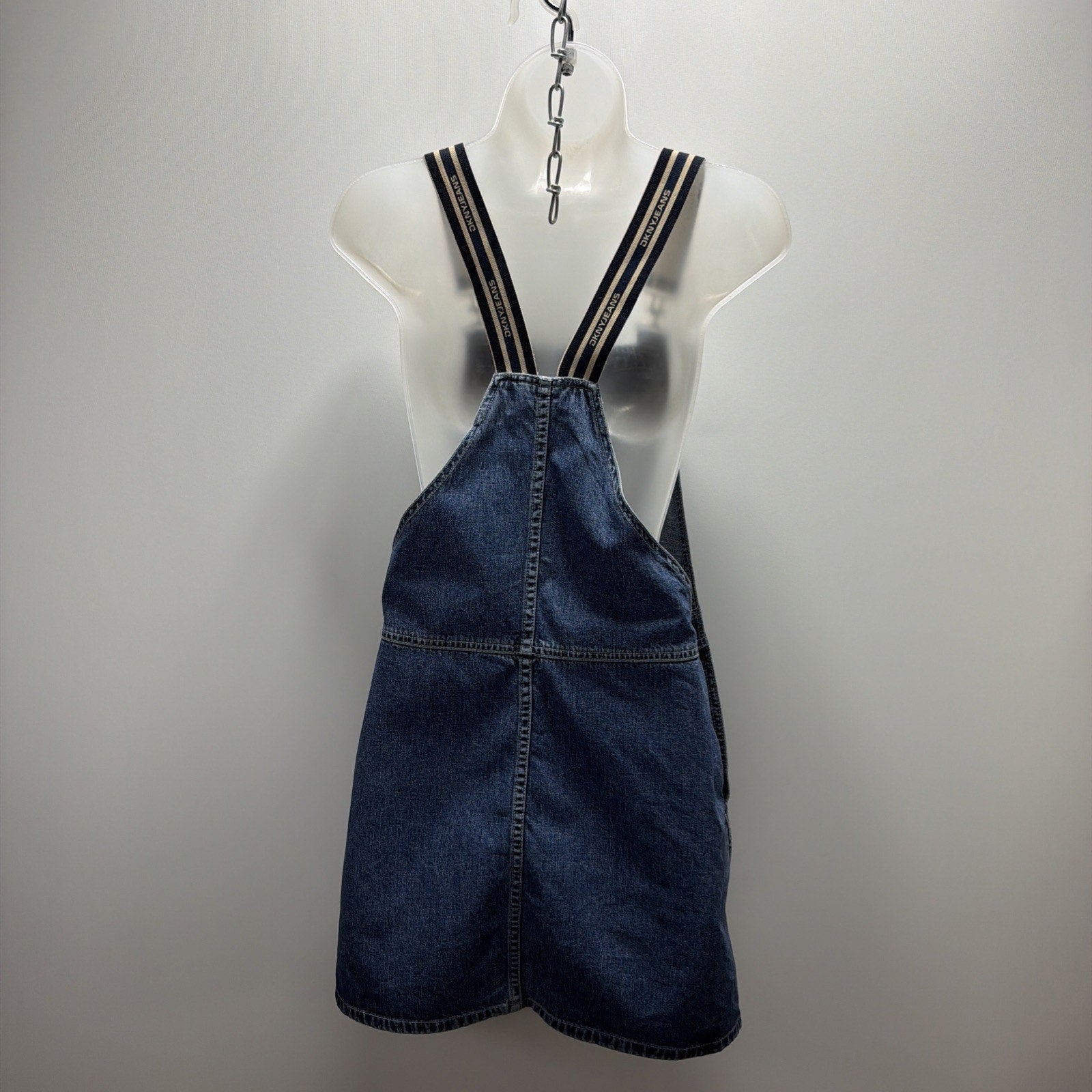 DKNY Jeans Denim Overall Dress Womens Petite Small Blue Bib Pinafore Jumper Y2K