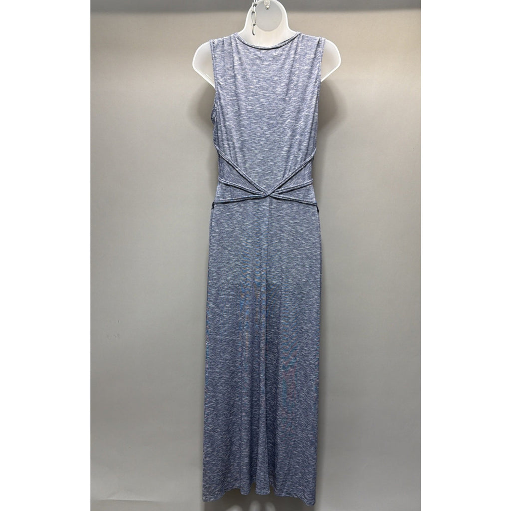 Max Studio Jersey Trimmed Slub Summer Sleeveless Maxi Dress Size L Stretch NWT