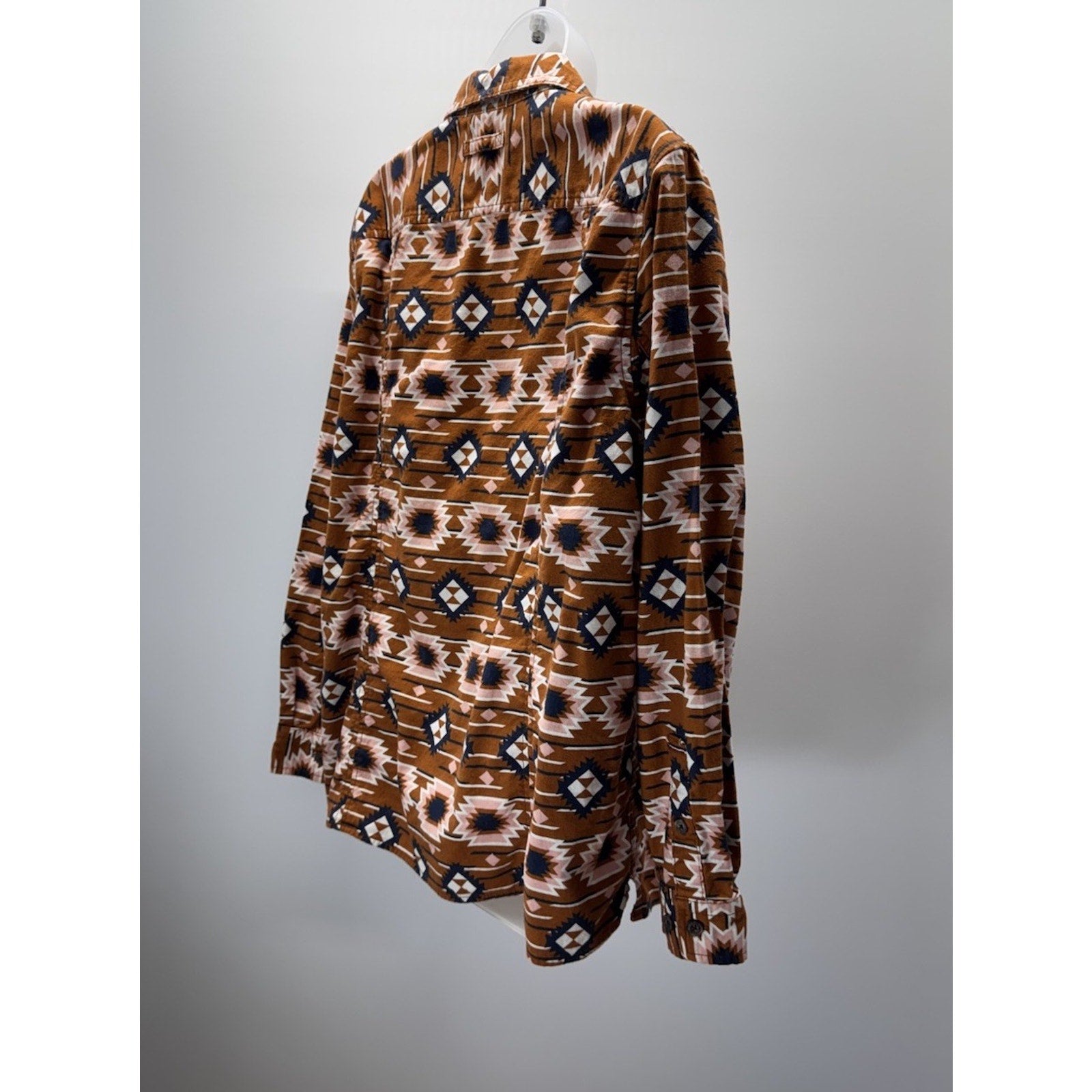 Duluth Trading Aztec Western Button Shirt Women’s X-Large Brown