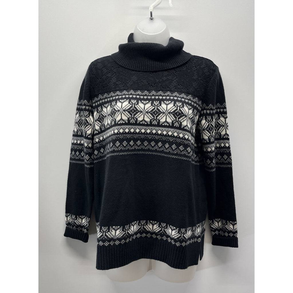 Talbots Merino Wool Cotton Festival Turtle Neck Sweater