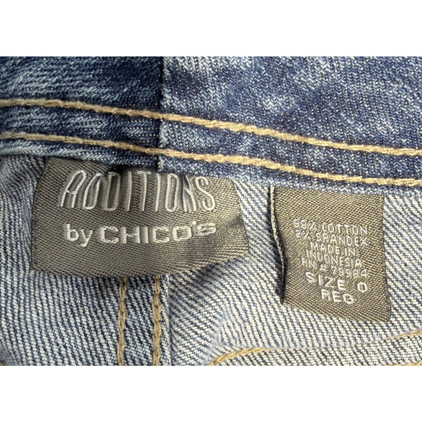 Chico's Additions Jeans Womens Mid Rise Straight Embellished Pocket 29x32