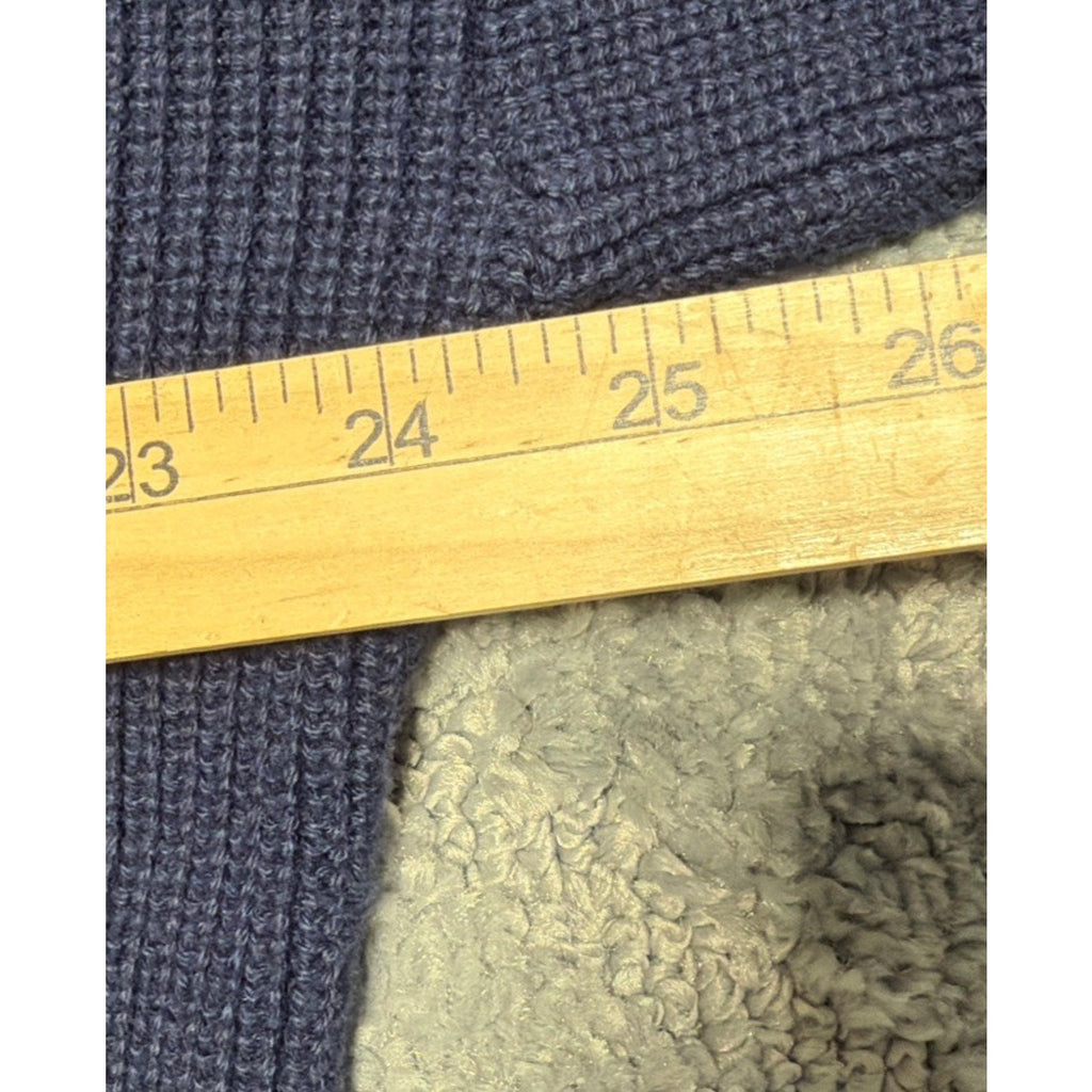 Vinatge Caterpillar Equipment Blue Henley Knit Sweater Size XXL Made In USA
