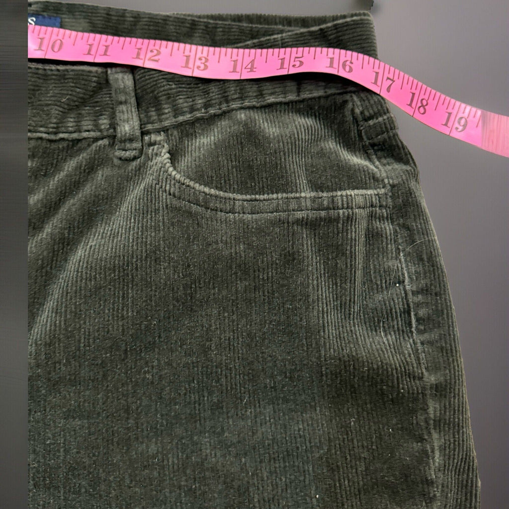 St John's Bay Olive Green Corduroy Pants Women 10P Black Mid Rise Straight Leg