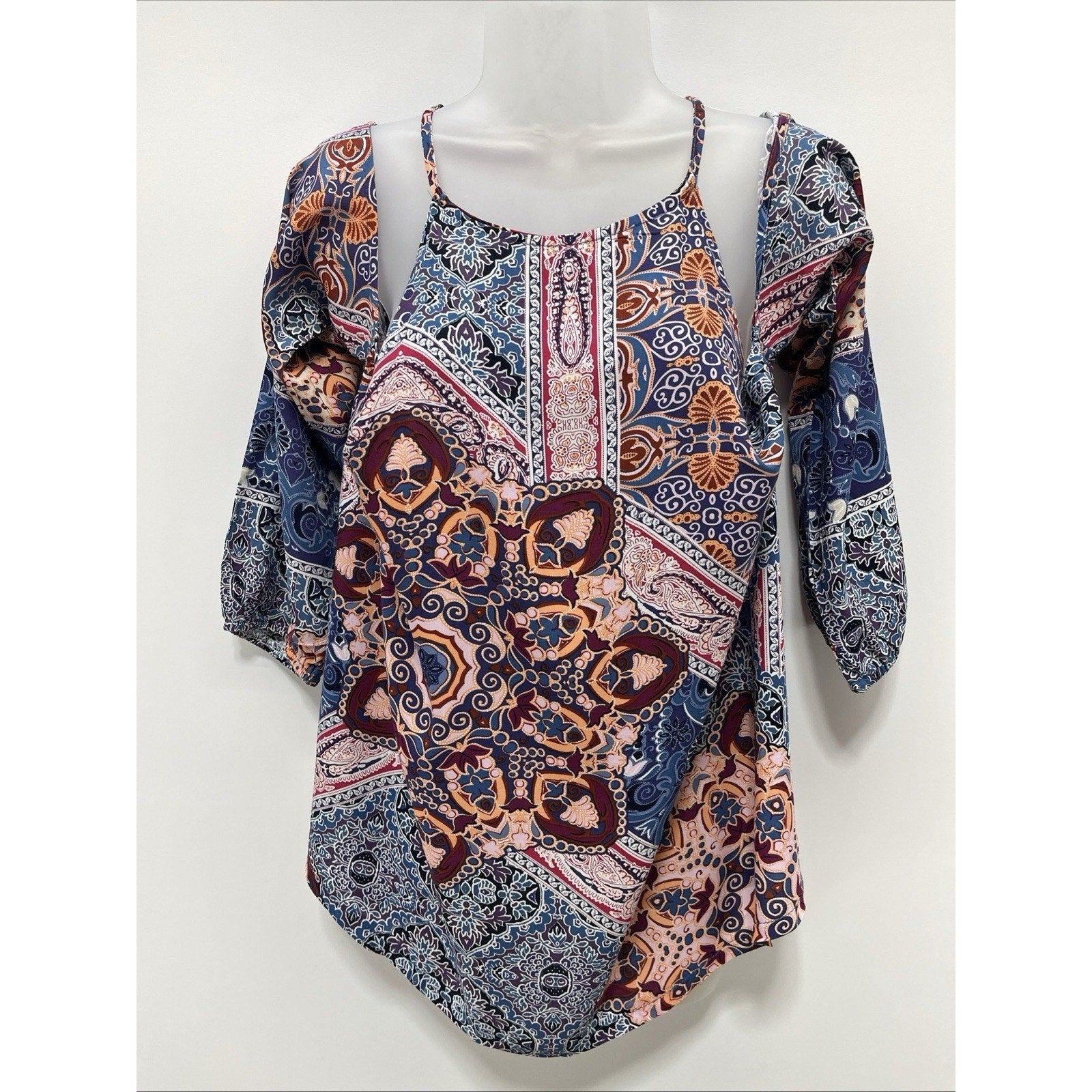 Jaase Anthropologie Boho Off the Shoulders Blouse Top Sz Medium+